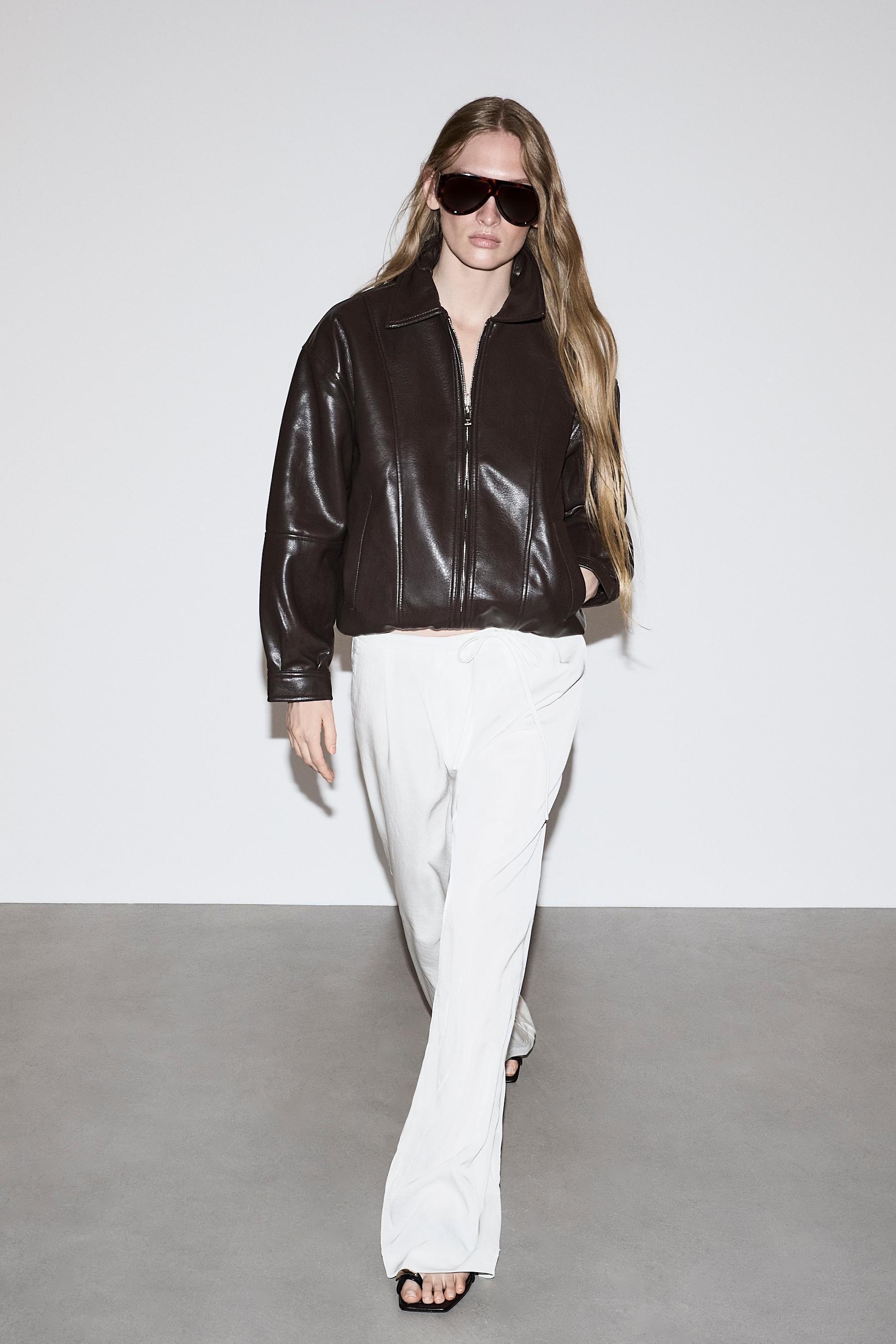 Satin wide-leg trousers — OFF WHITE