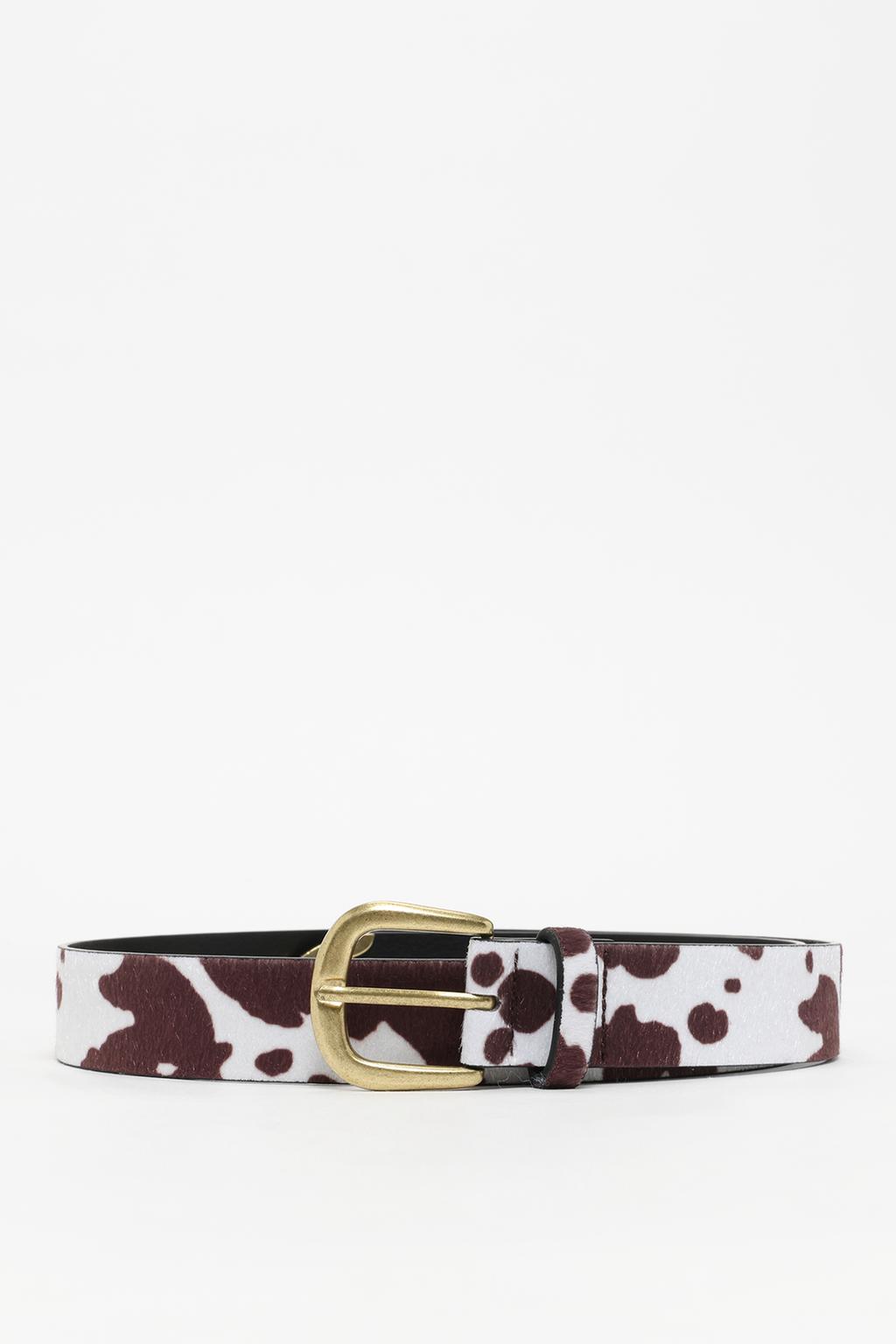 Cow print belt