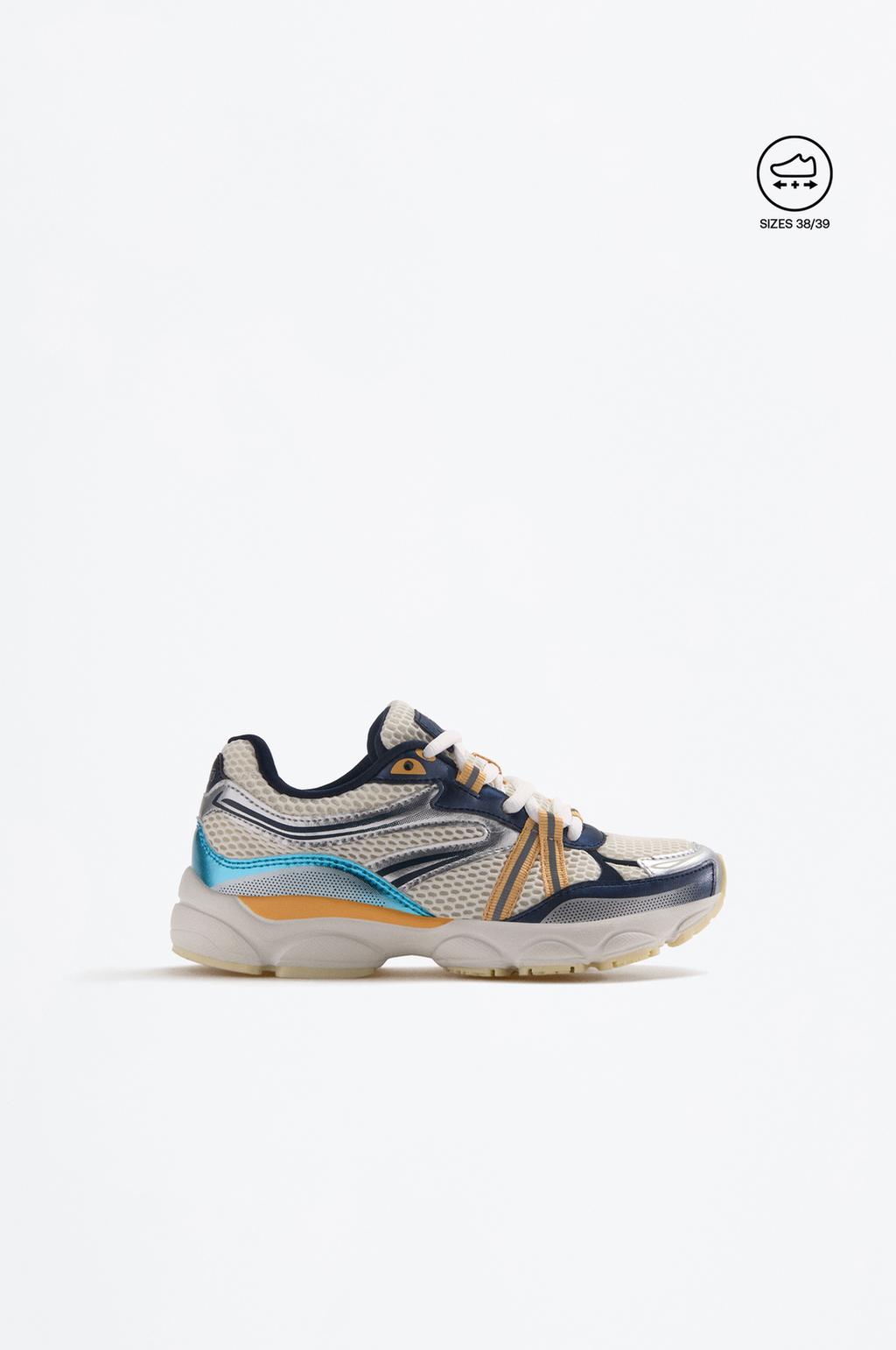 Metallic mesh sneakers