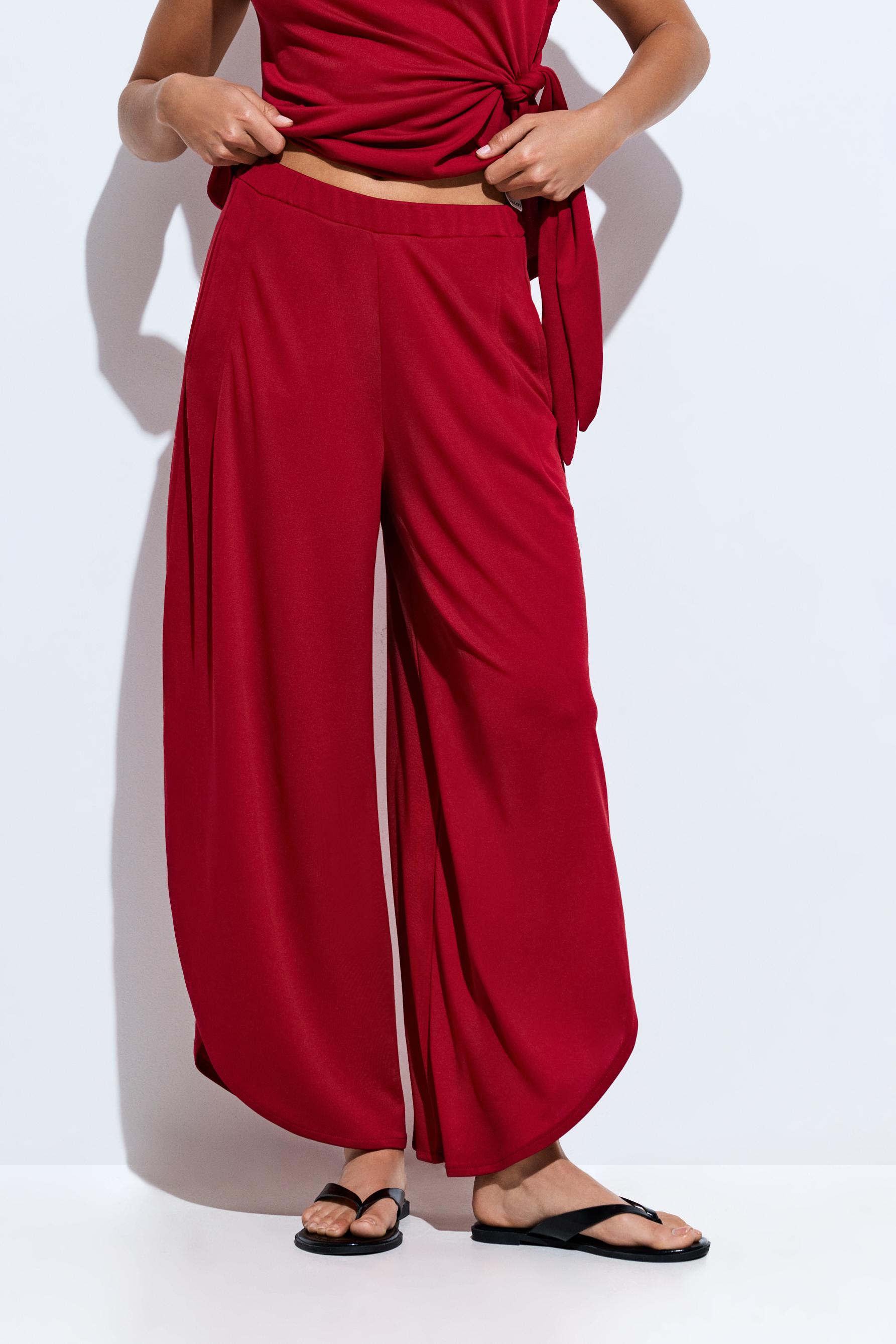Split detail culottes — RED