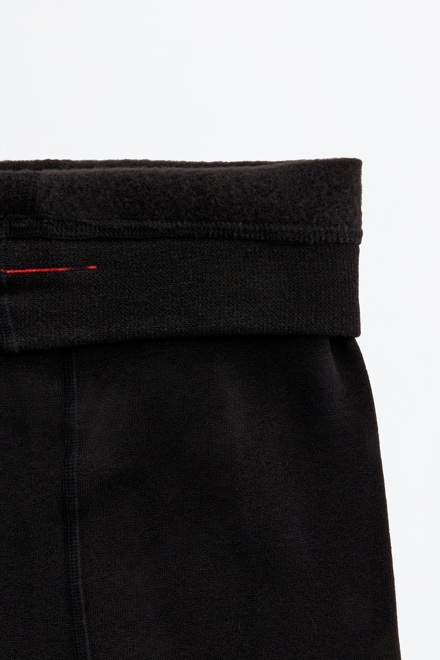 120 den fleece tights — BLACK