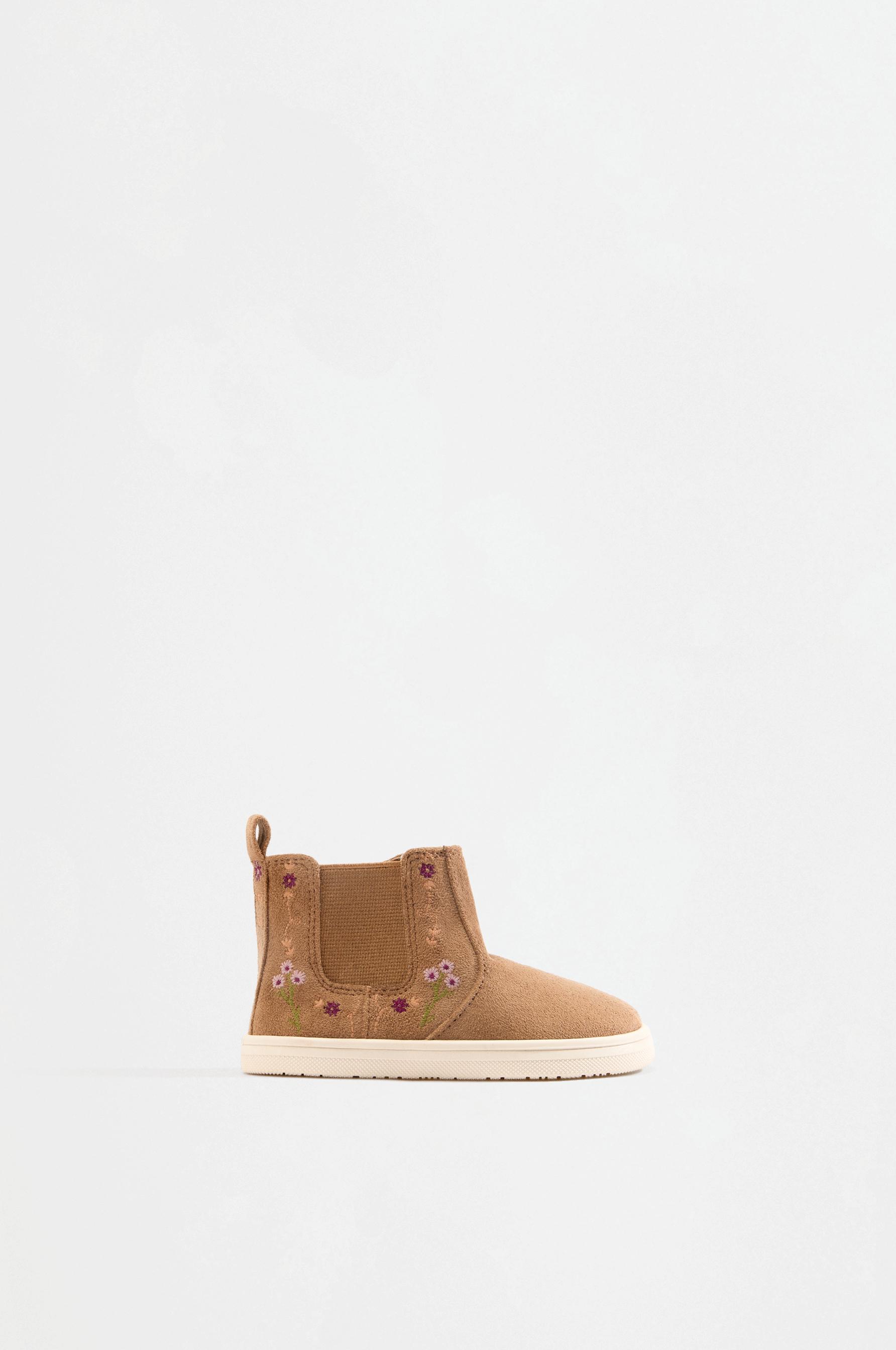 Faux suede Chelsea boot — BROWN