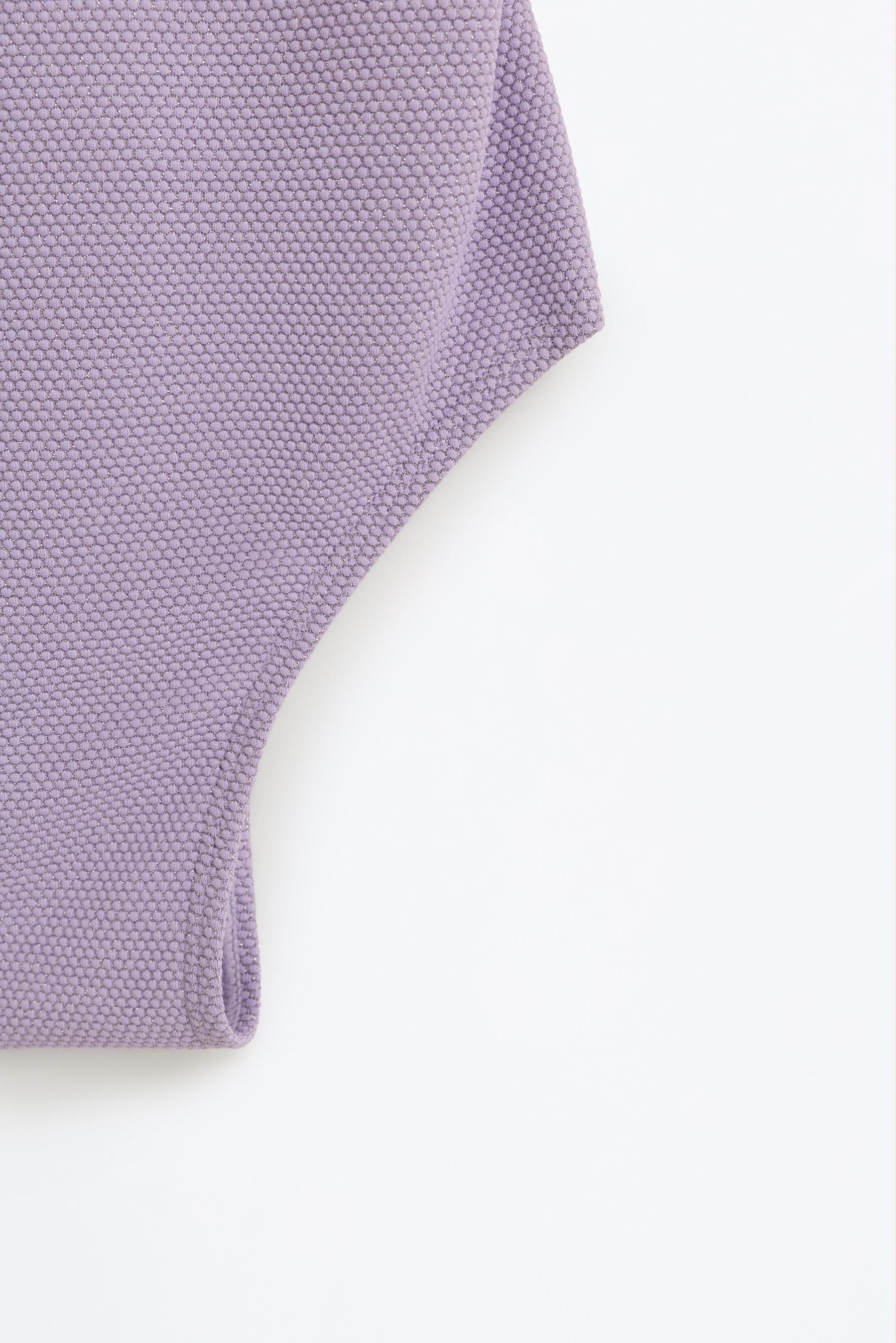 Shiny textured swimsuit — MAUVE