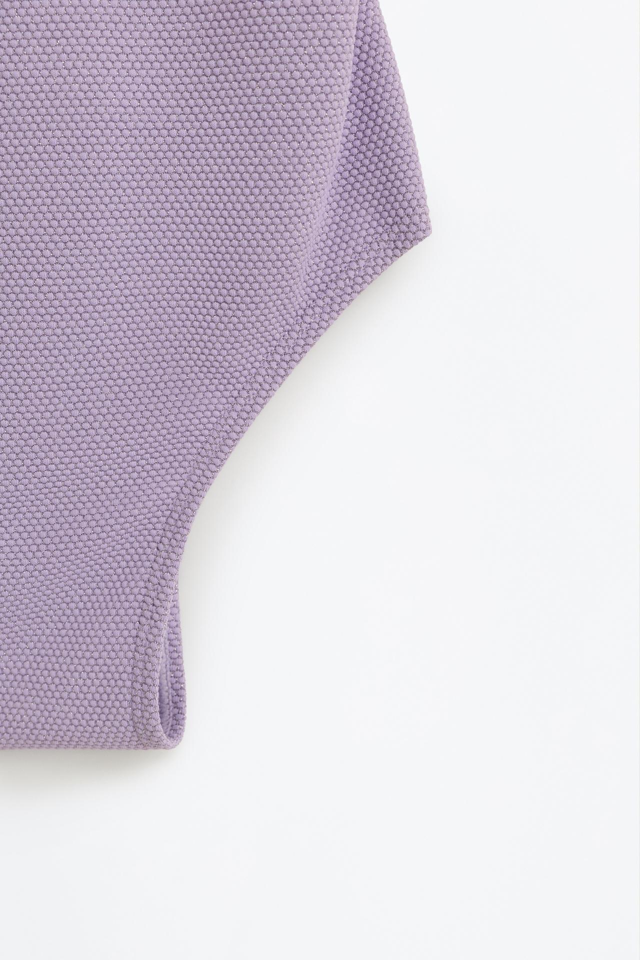 Shiny textured swimsuit — MAUVE