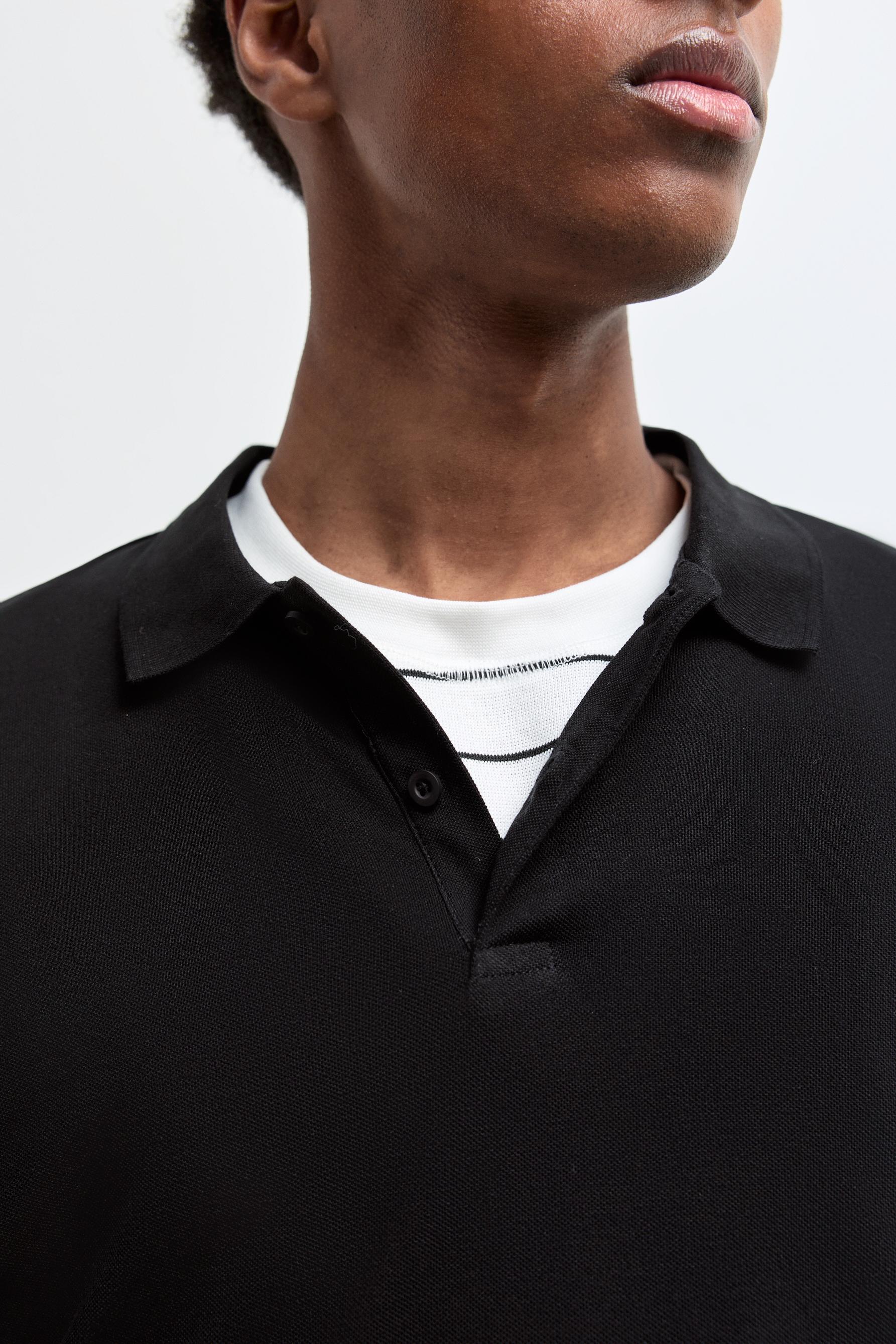 Basic polo shirt — BLACK