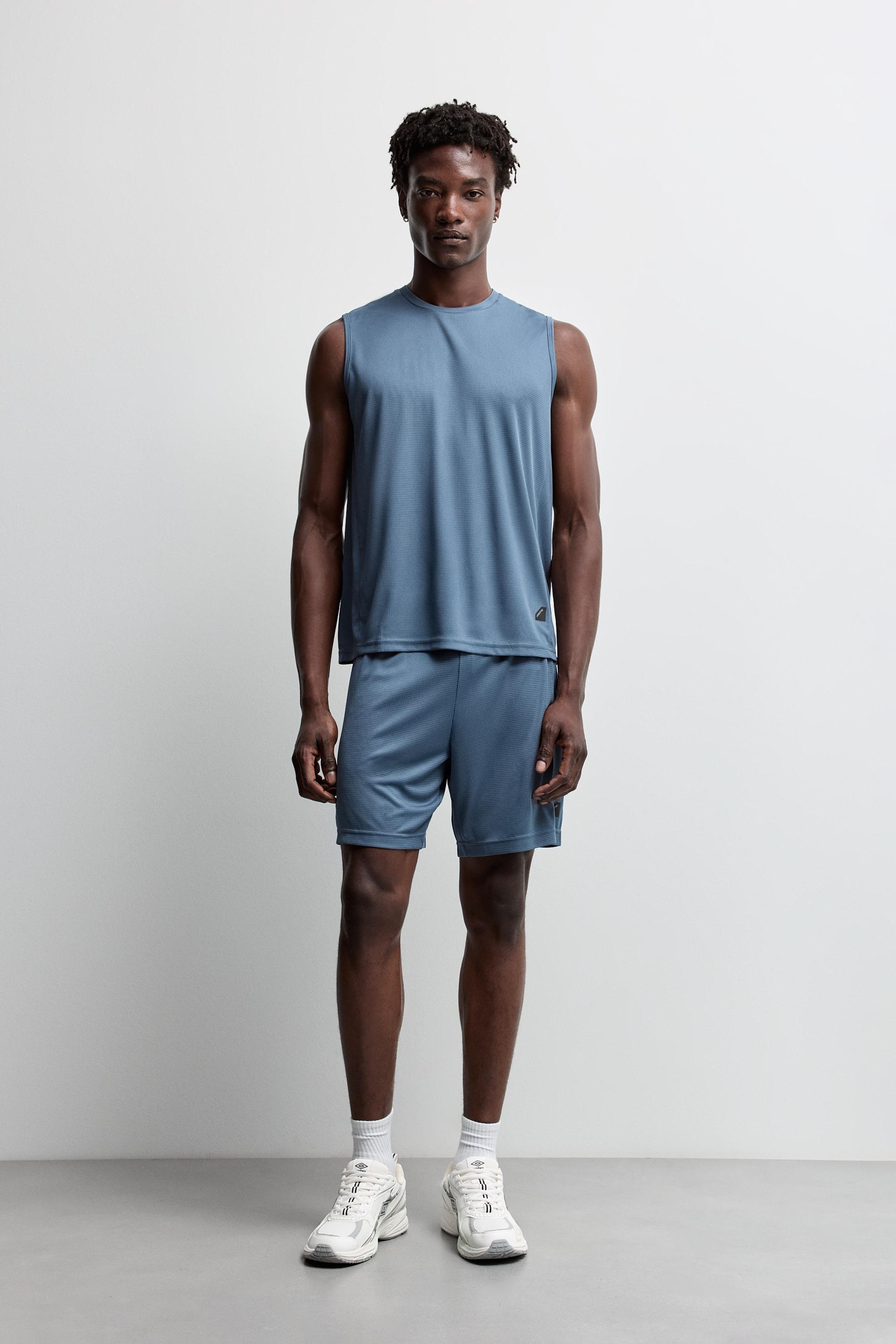 Sleeveless sports T-shirt — STEEL BLUE