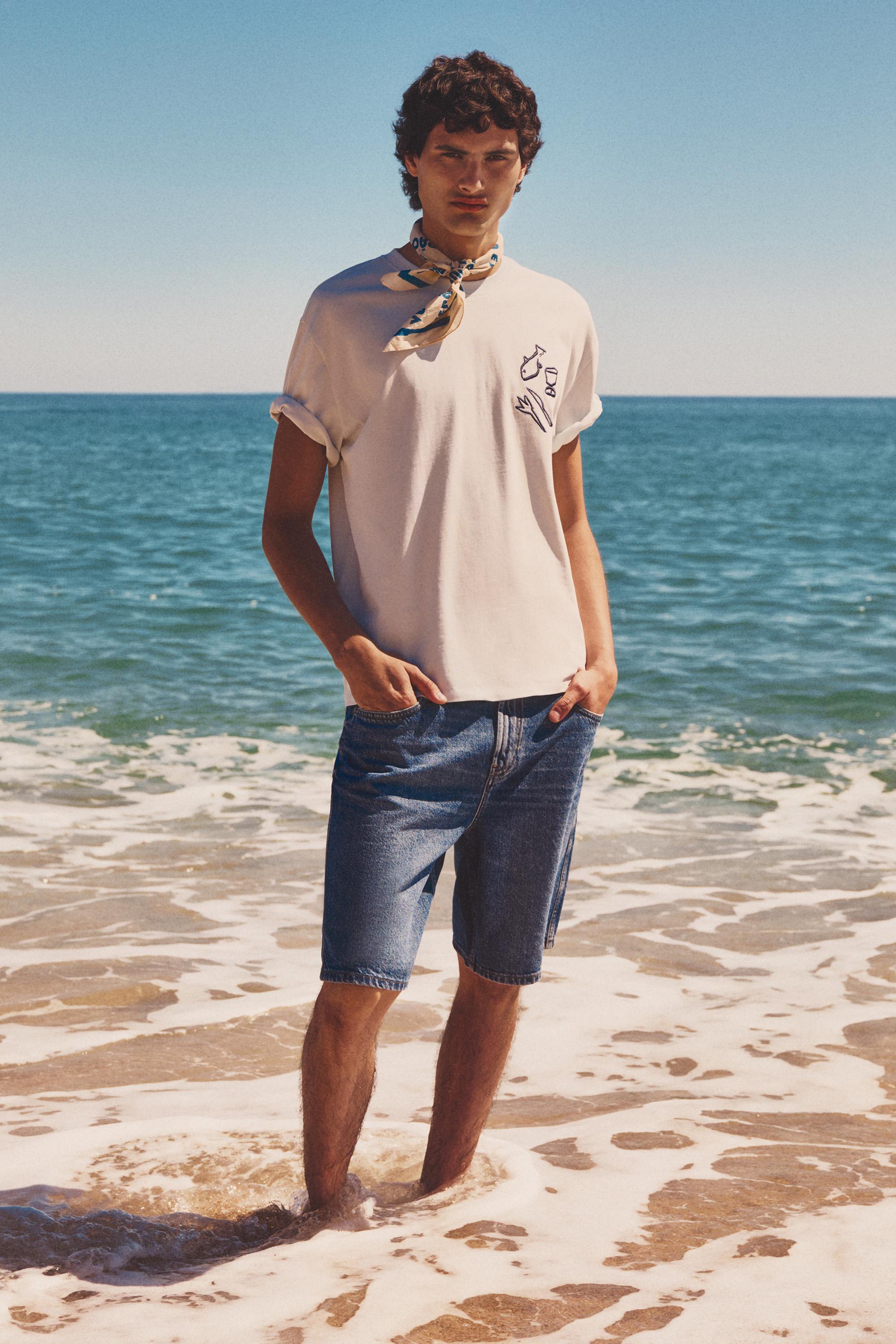 Regular fit denim Bermuda shorts — INDIGO