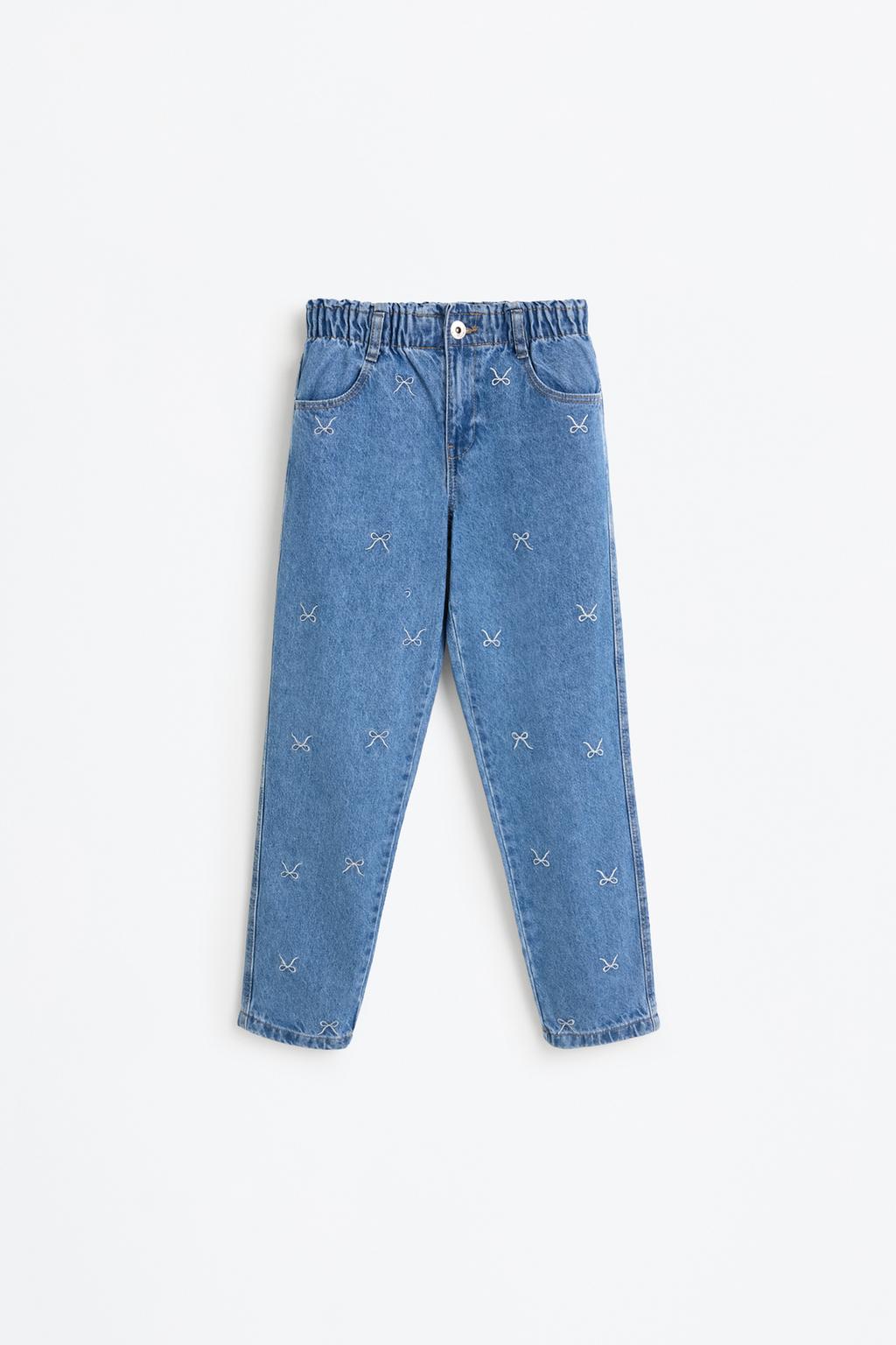 Jeans mom bordados