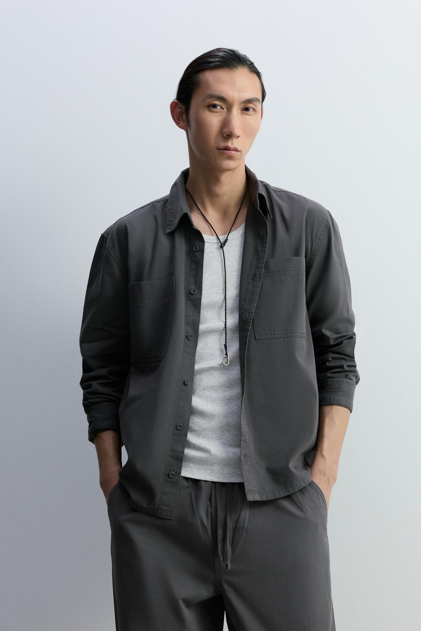 Camisa twill bolsillos