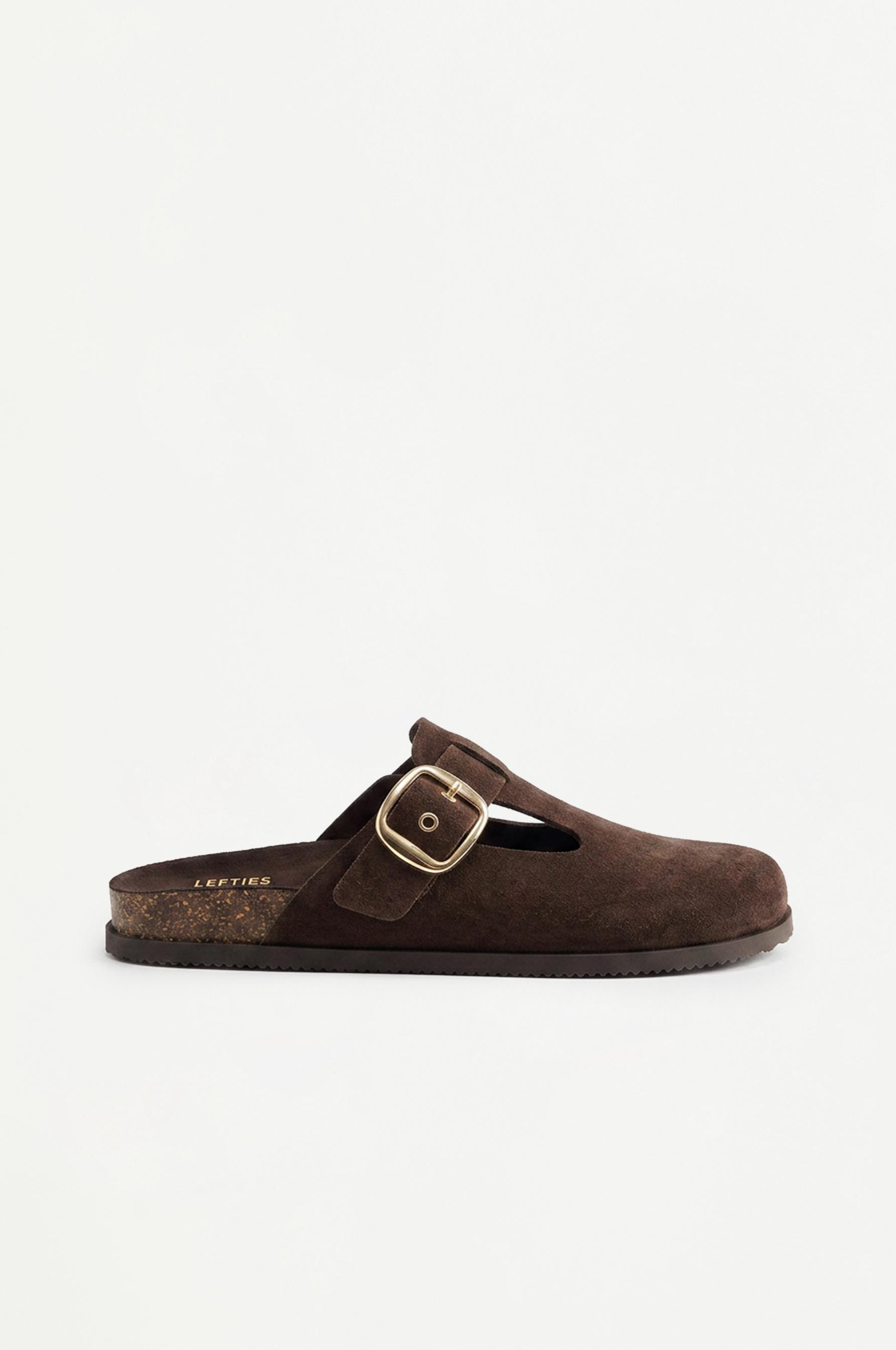 Faux suede clogs — BROWN