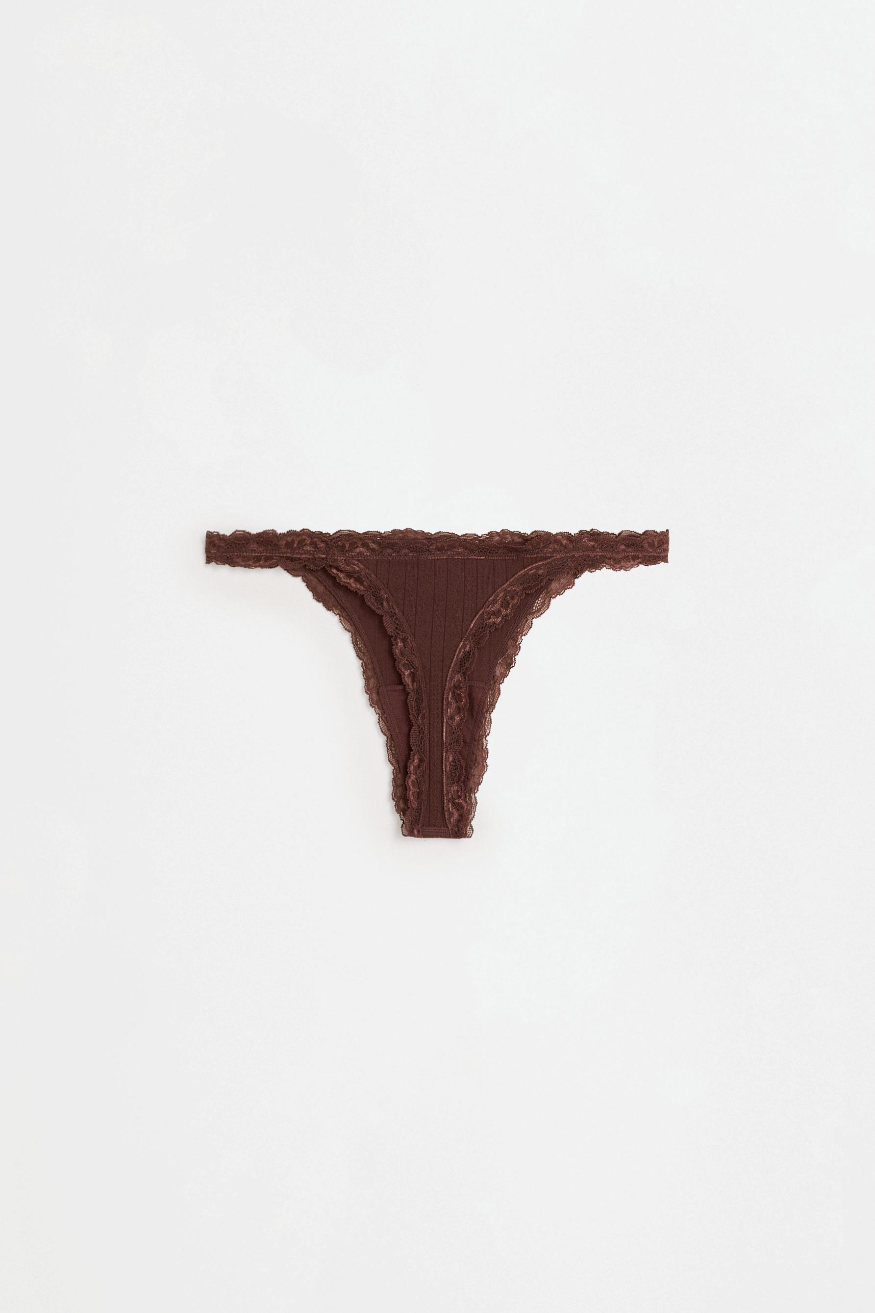 Lace thongs (2-pack) — BROWN TONES