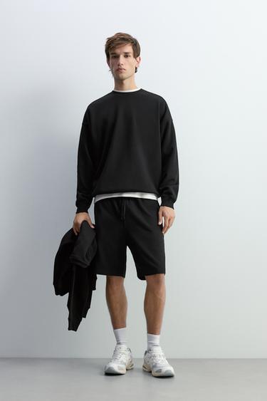 Basic tracksuit Bermuda shorts — BLACK 1
