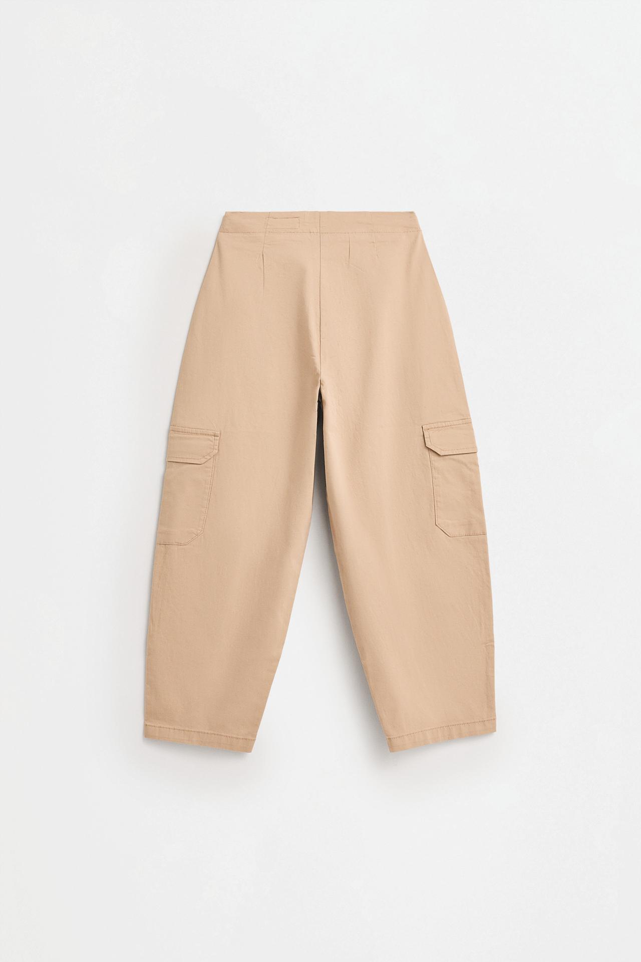 Cargo barrel trousers — BEIGE