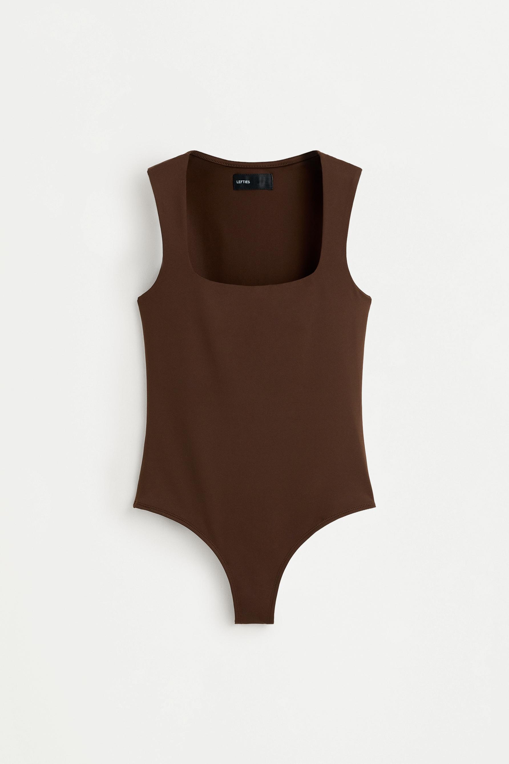 Polyamide strap bodysuit — BROWN