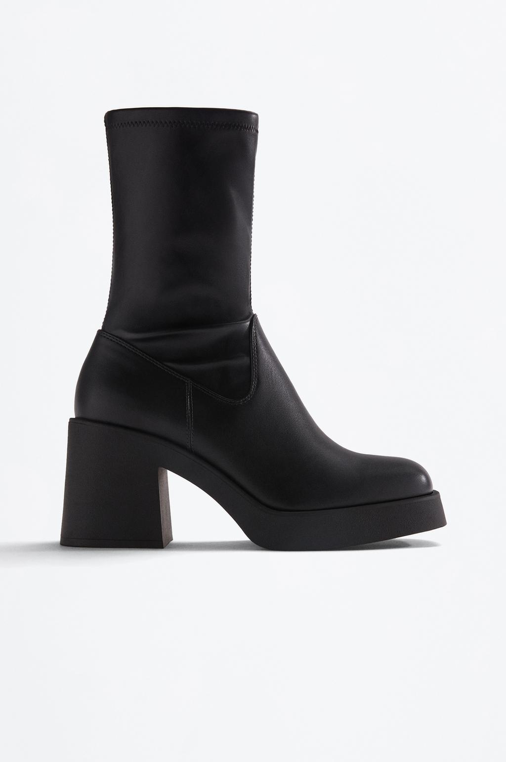 Platform heel ankle boots