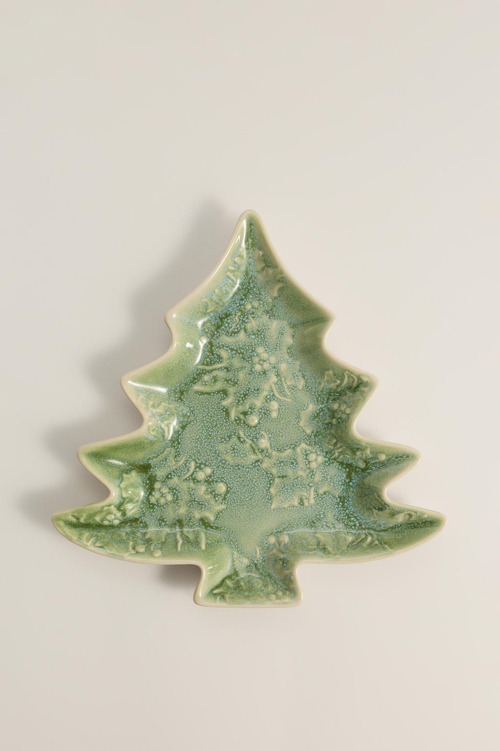 Bandeja cerámica árbol navidad 28 cm