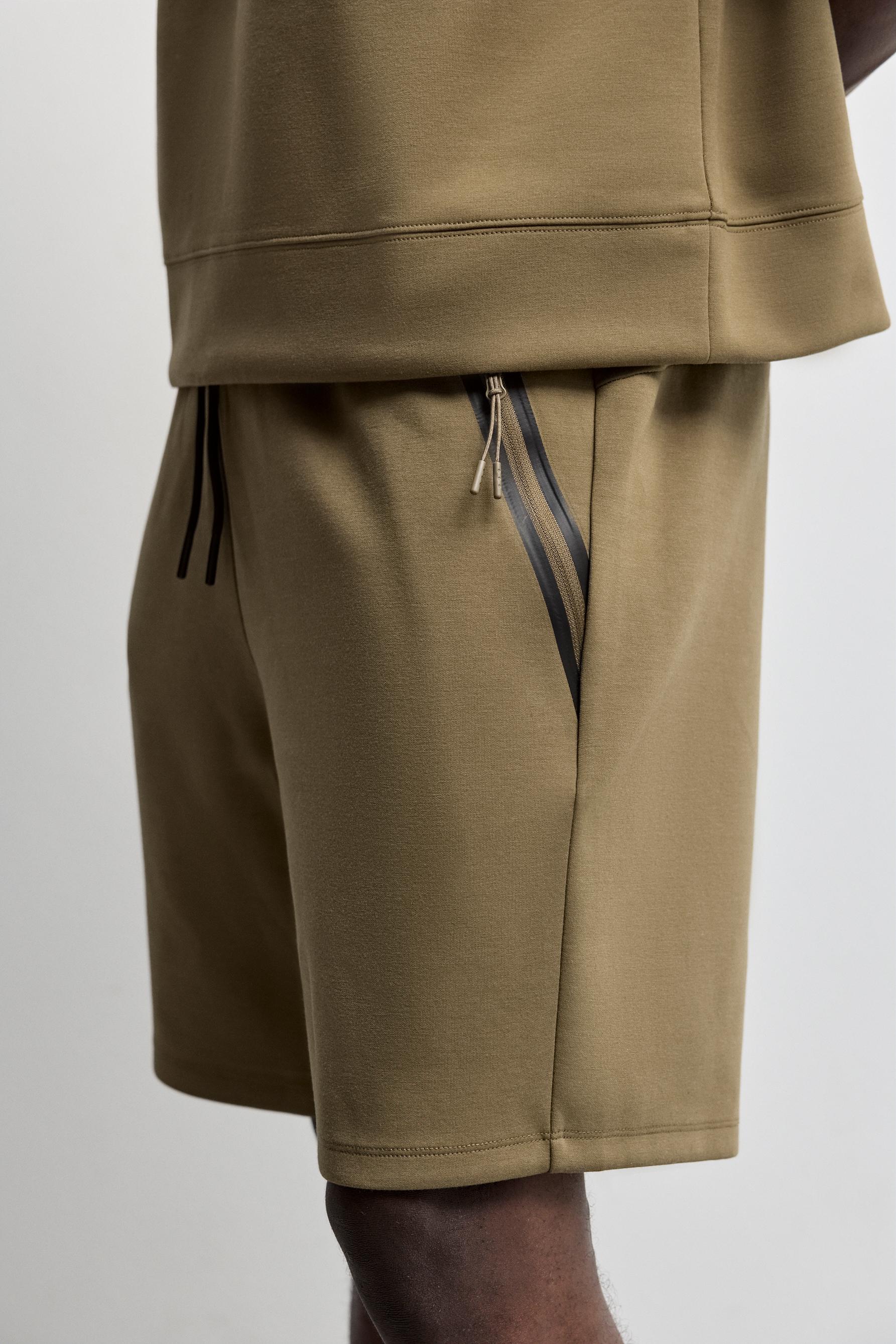 Basic interlock Bermuda shorts — OLIVE GREEN