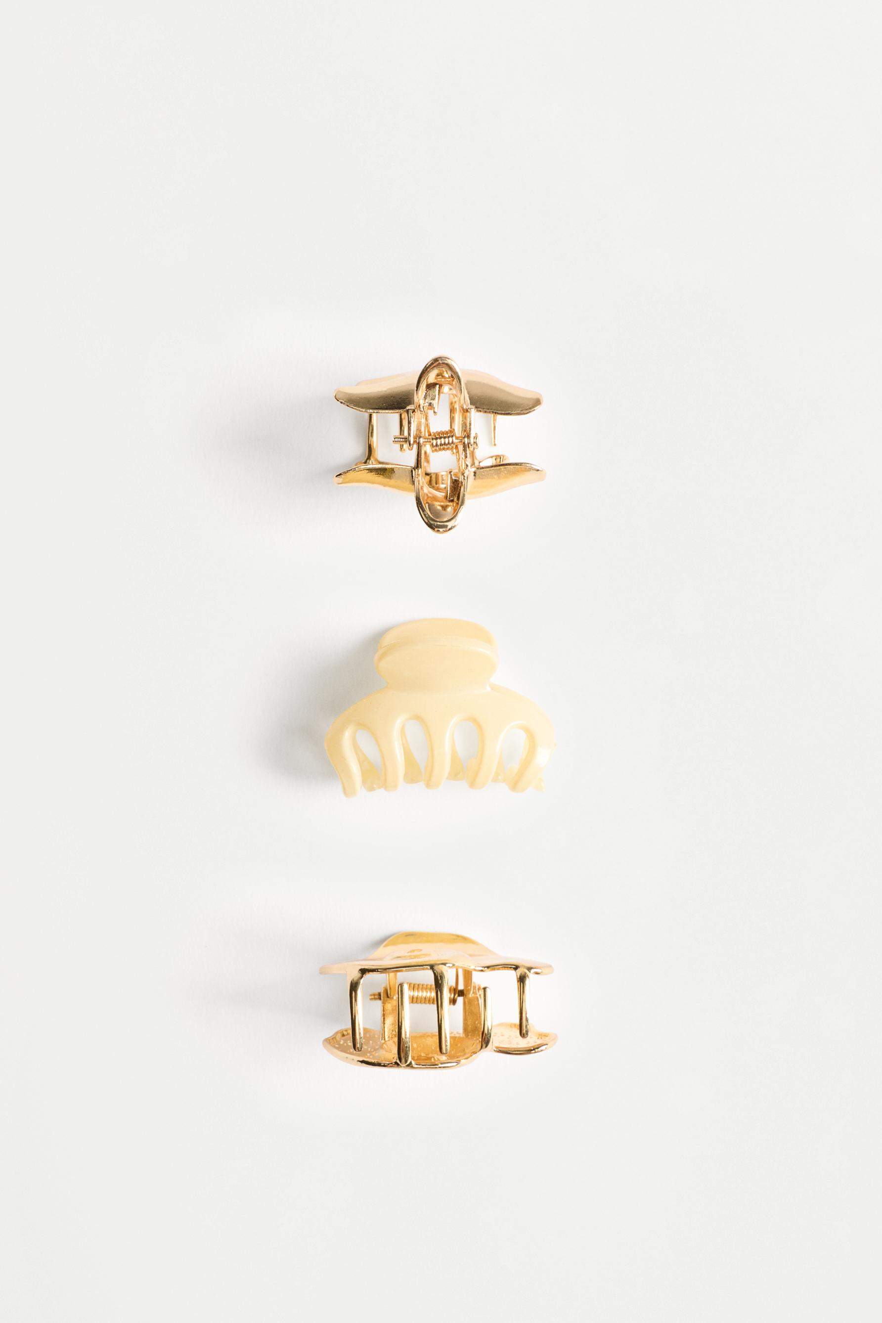 Assorted Hair Clips (3-Pack) — GOLD