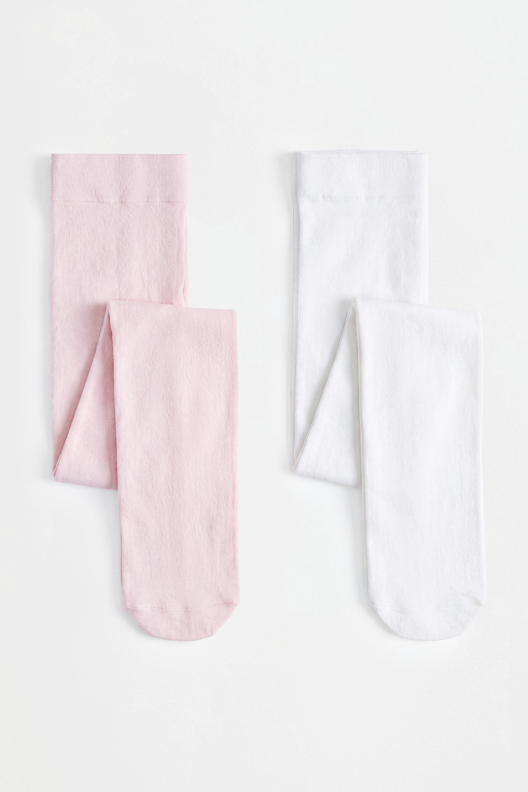 50 DEN solid-color tights (2-pack) — PINKISH WHITE