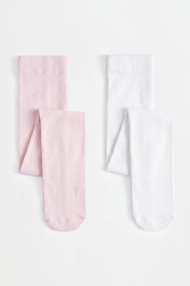 50 DEN solid-color tights (2-pack) — PINKISH WHITE 1