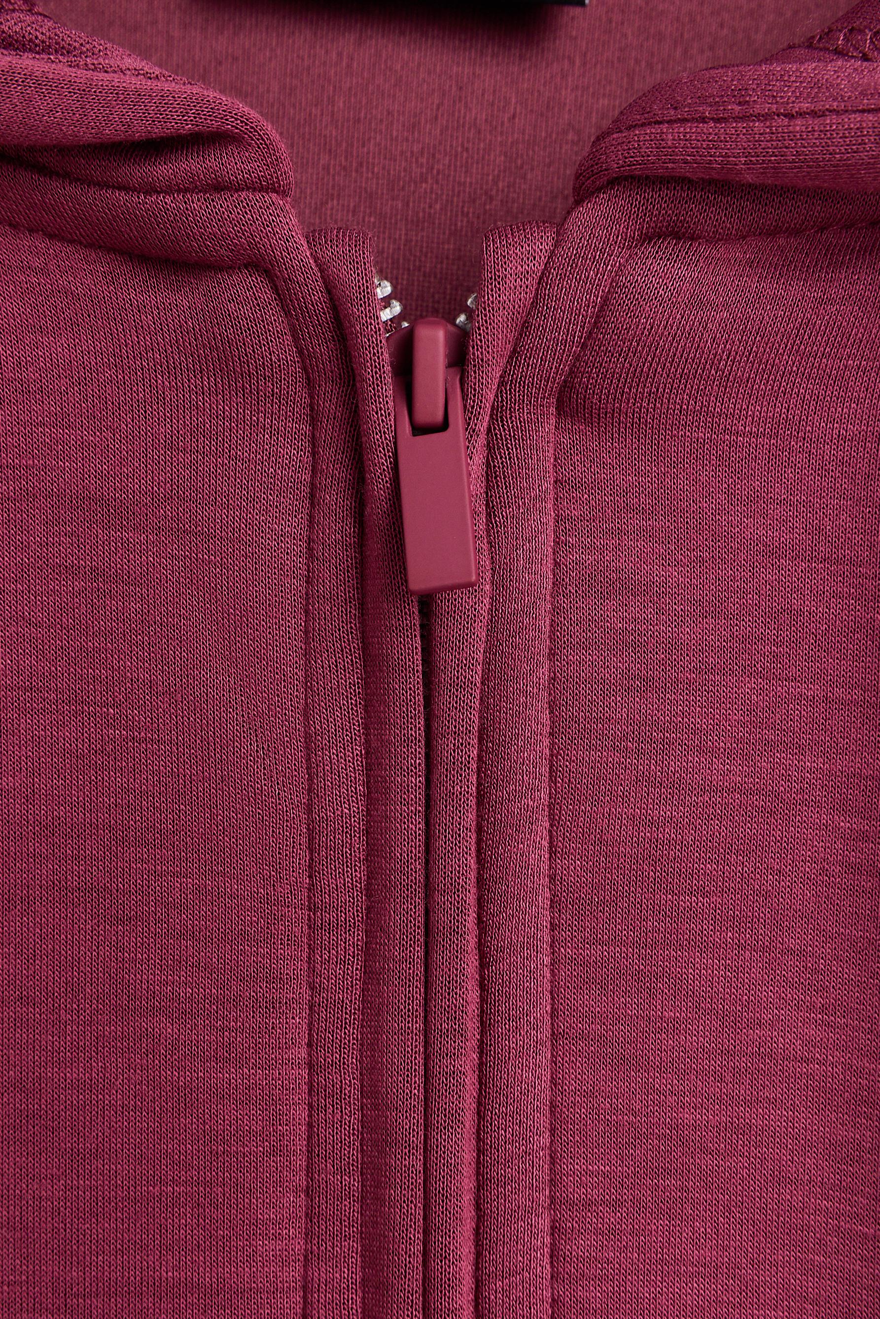 Flowy zip-up sports sweatshirt — DARK PINK