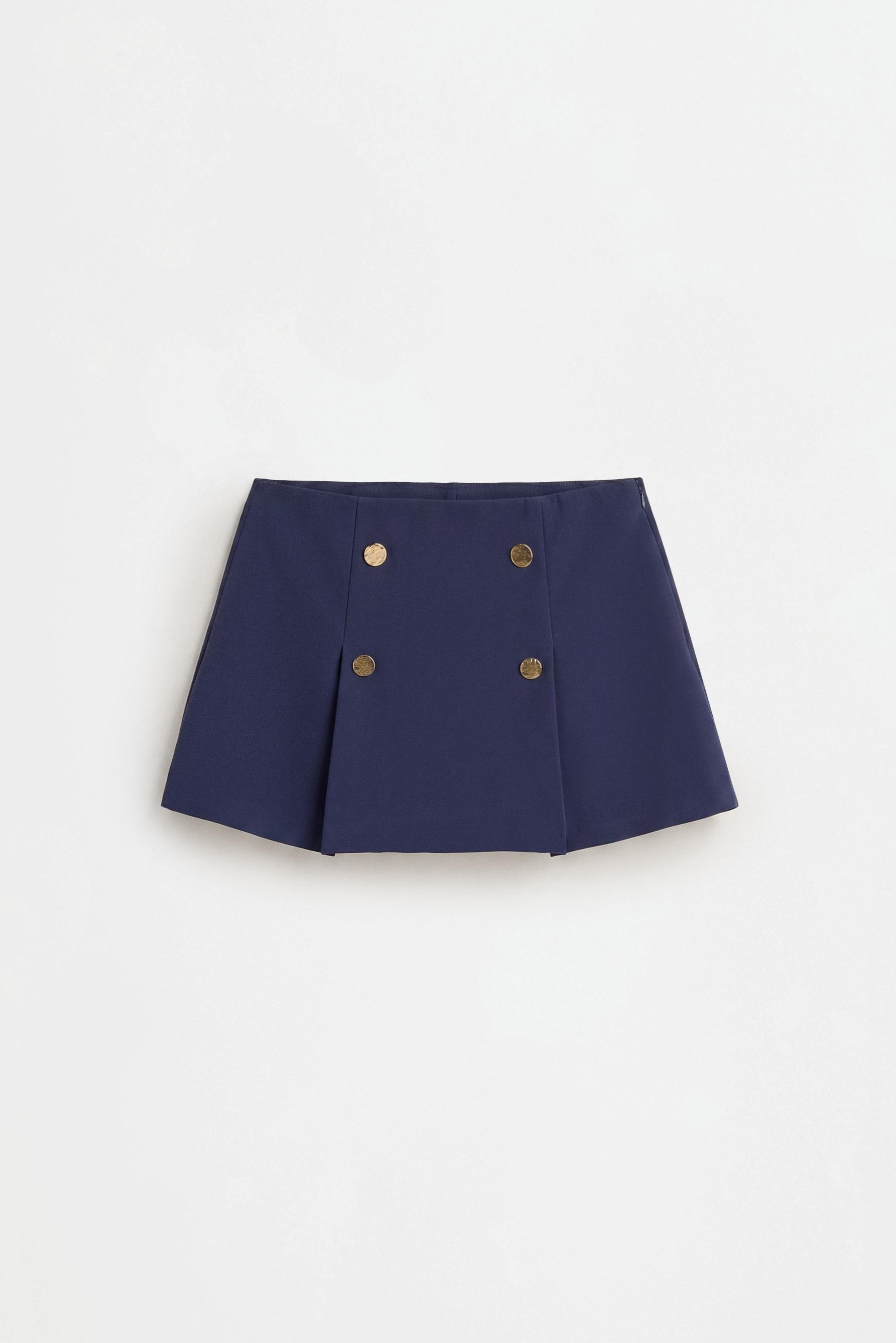 Gold button skort — NAVY