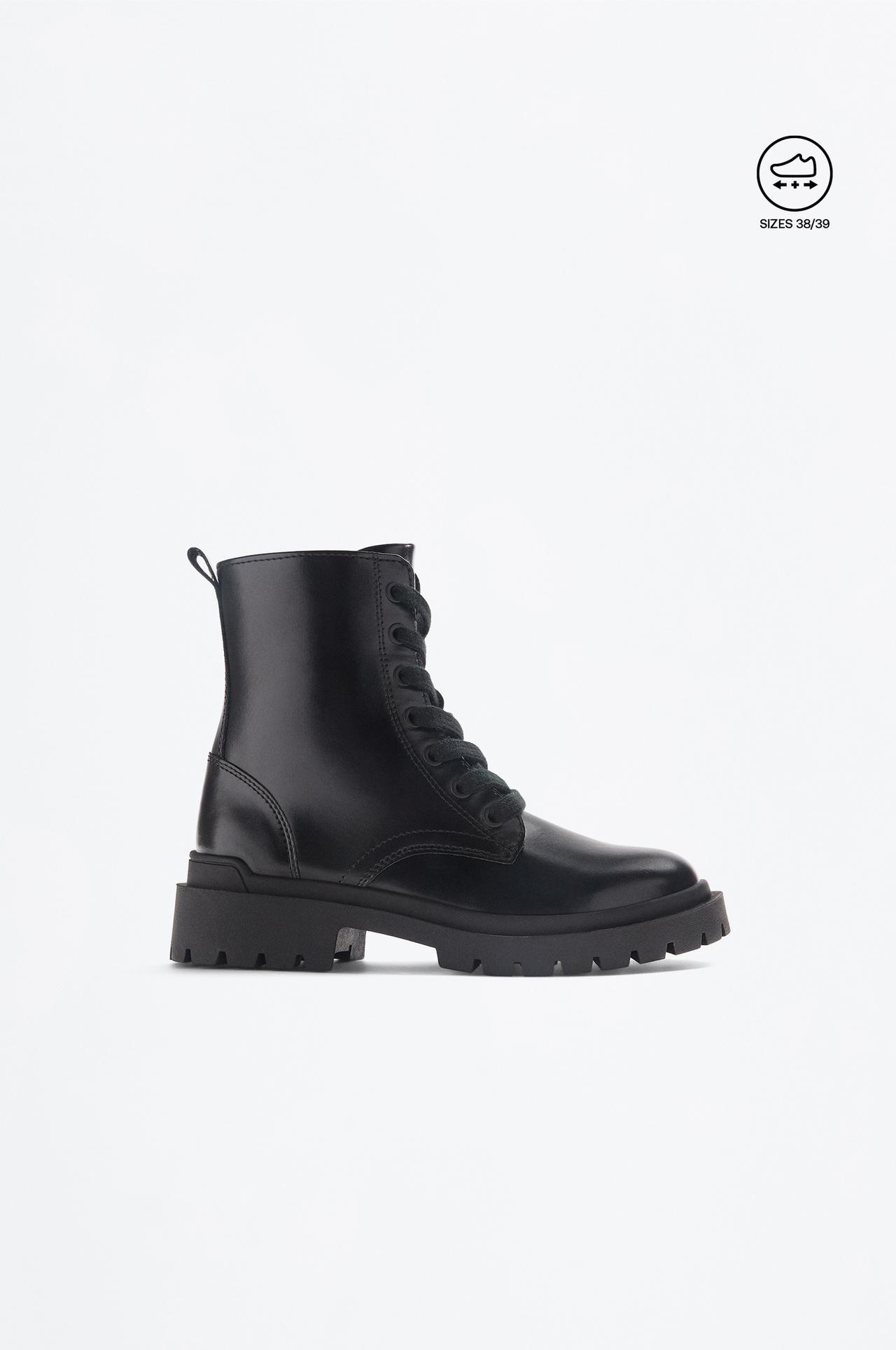 Lace-up boot — BLACK