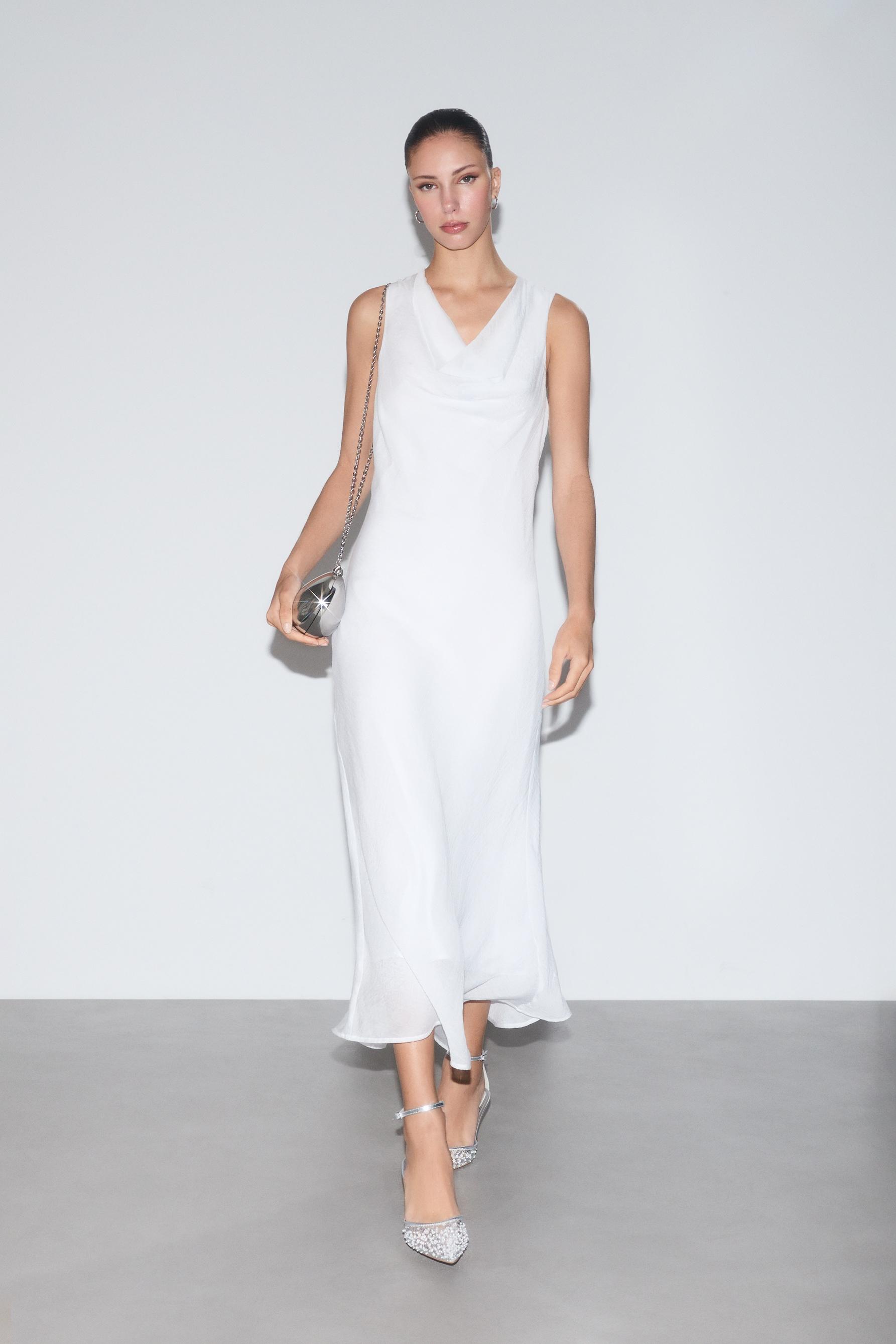 Vestido midi drapeado