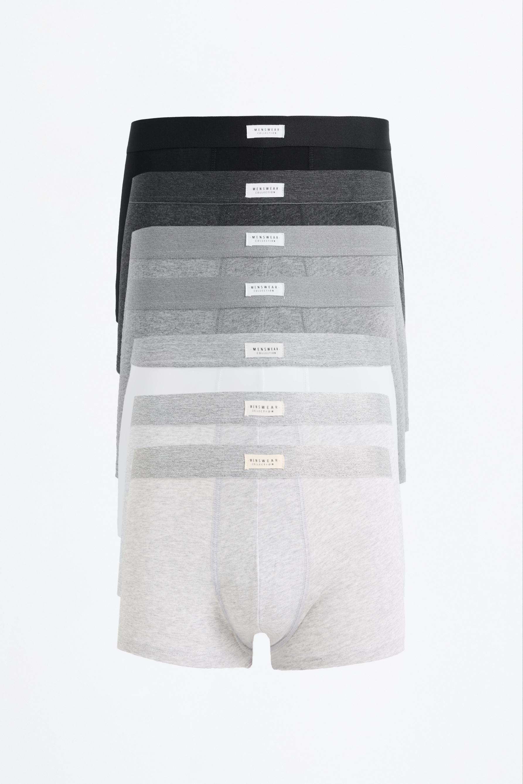 Pack of 7 plain boxers — GREY MARL