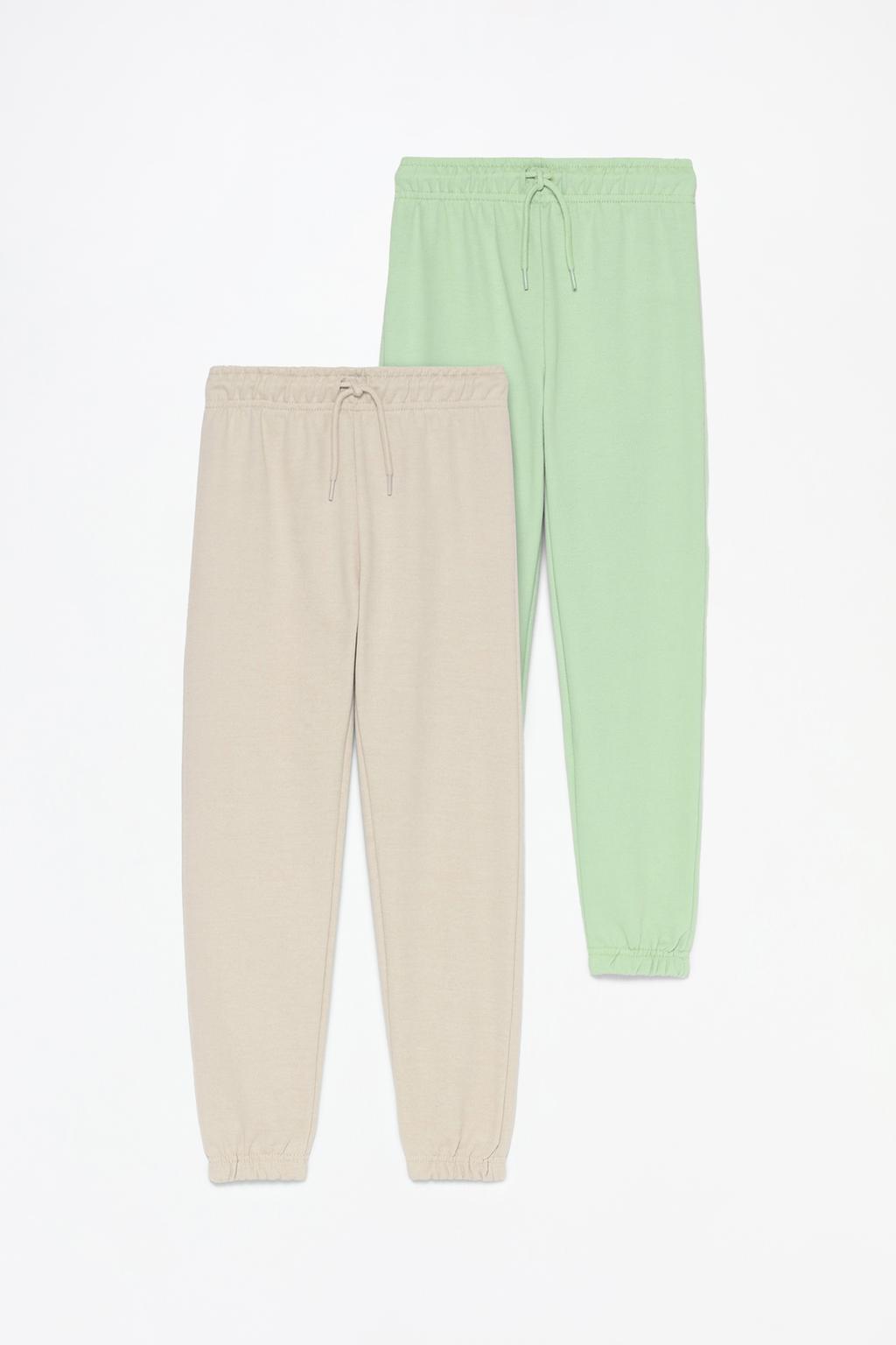 Pack of 2 basic plush trousers