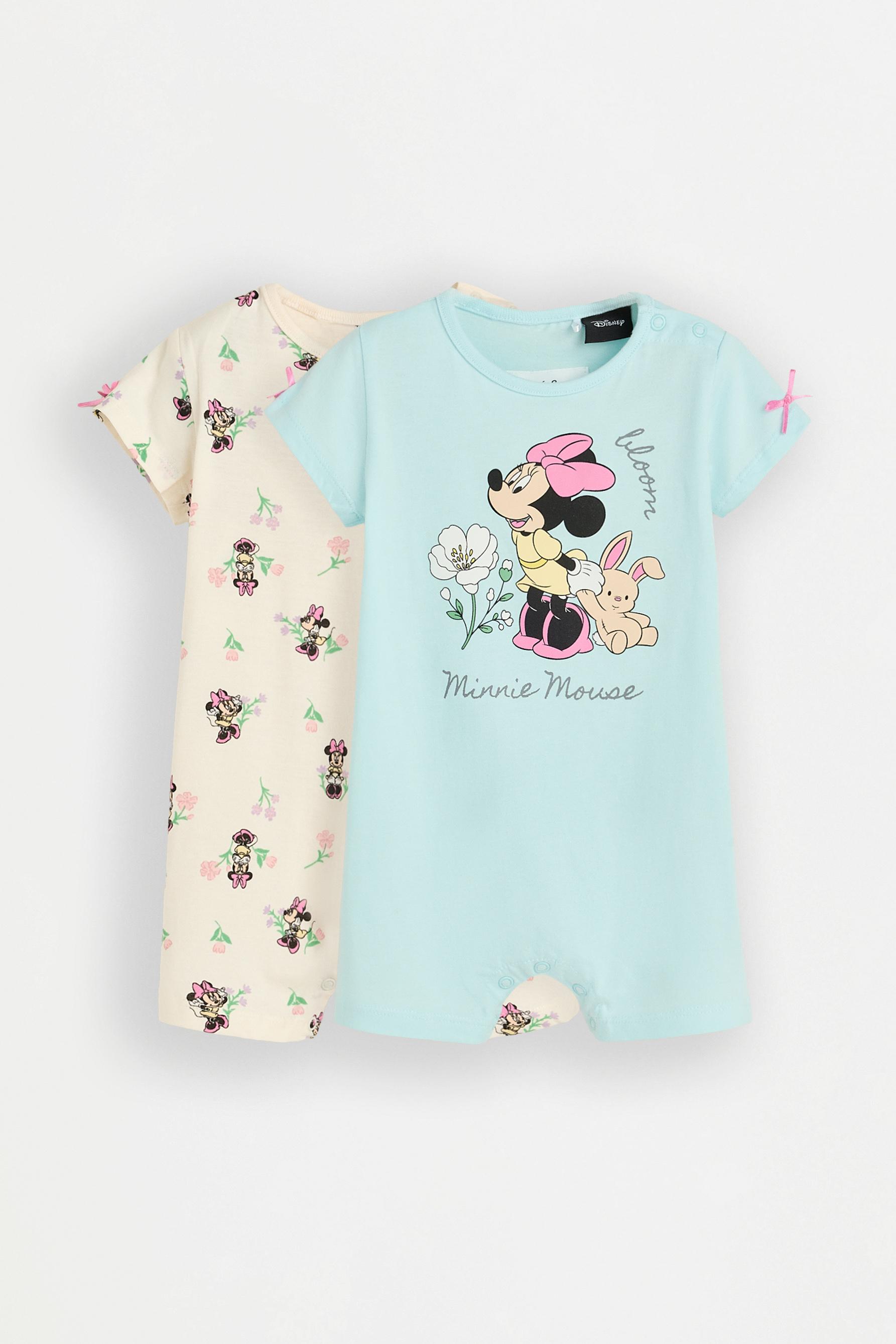 Pack of 2 Minnie Mouse ©Disney short sleepsuits — SKY BLUE