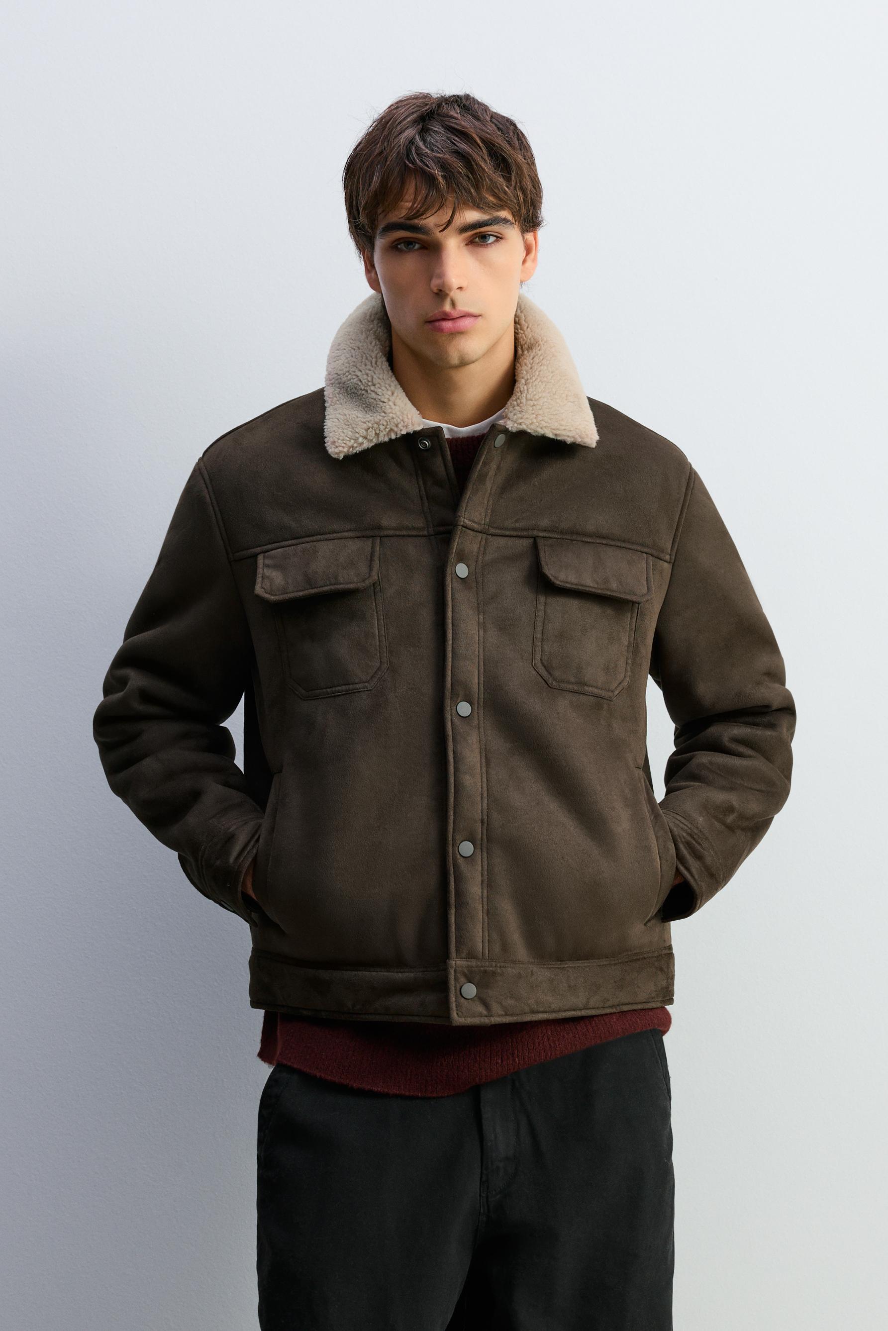 Cazadora cuello borreguillo efecto ante