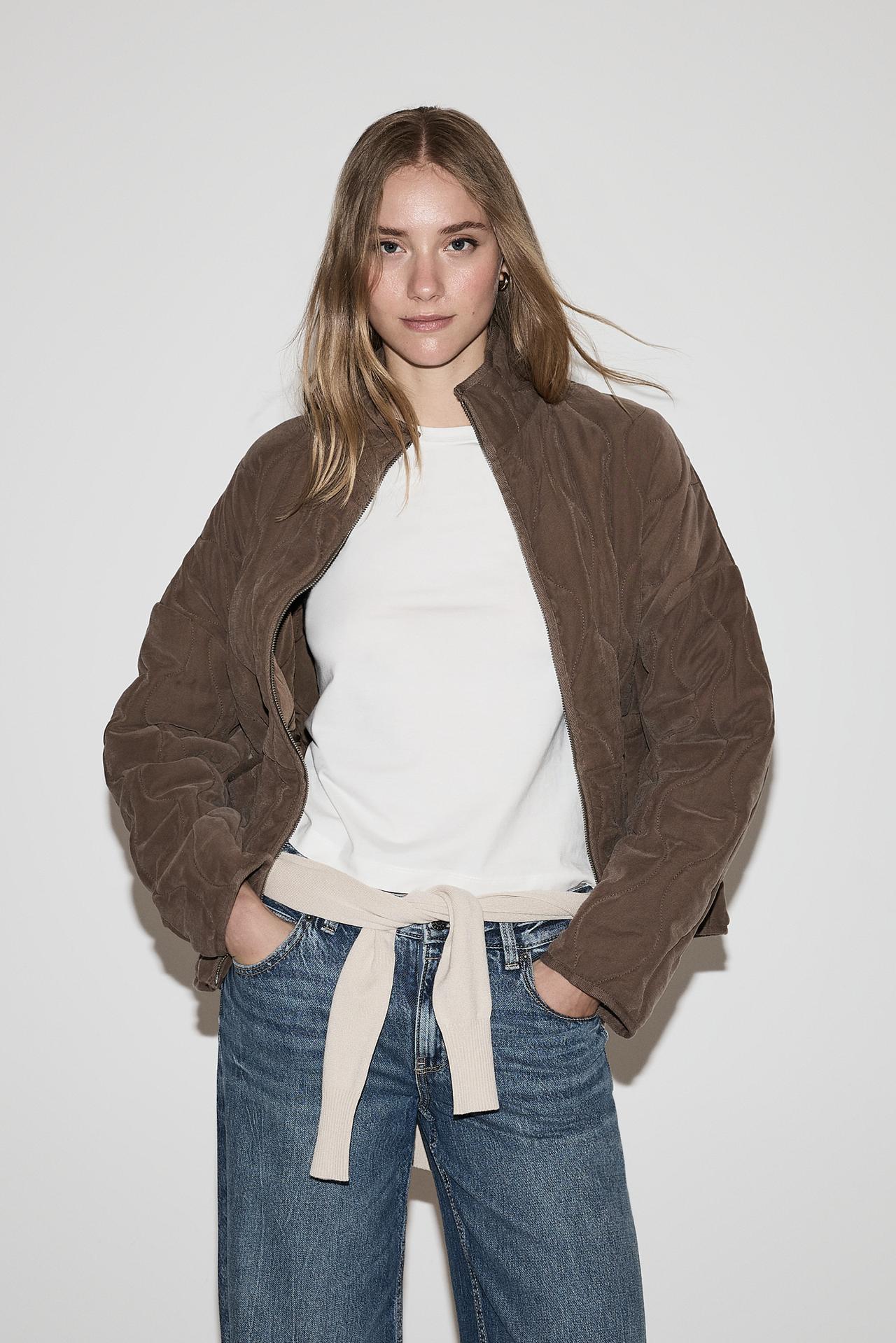 Quilted jacket — PALE BROWN
