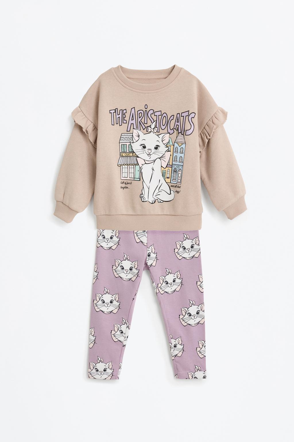 Conjunto Marie ©Disney sweatshirt com babados e leggings