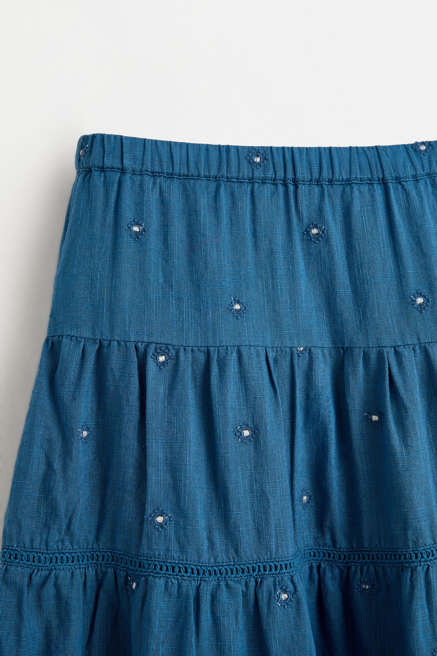 Embroidered sequin skirt — INK BLUE