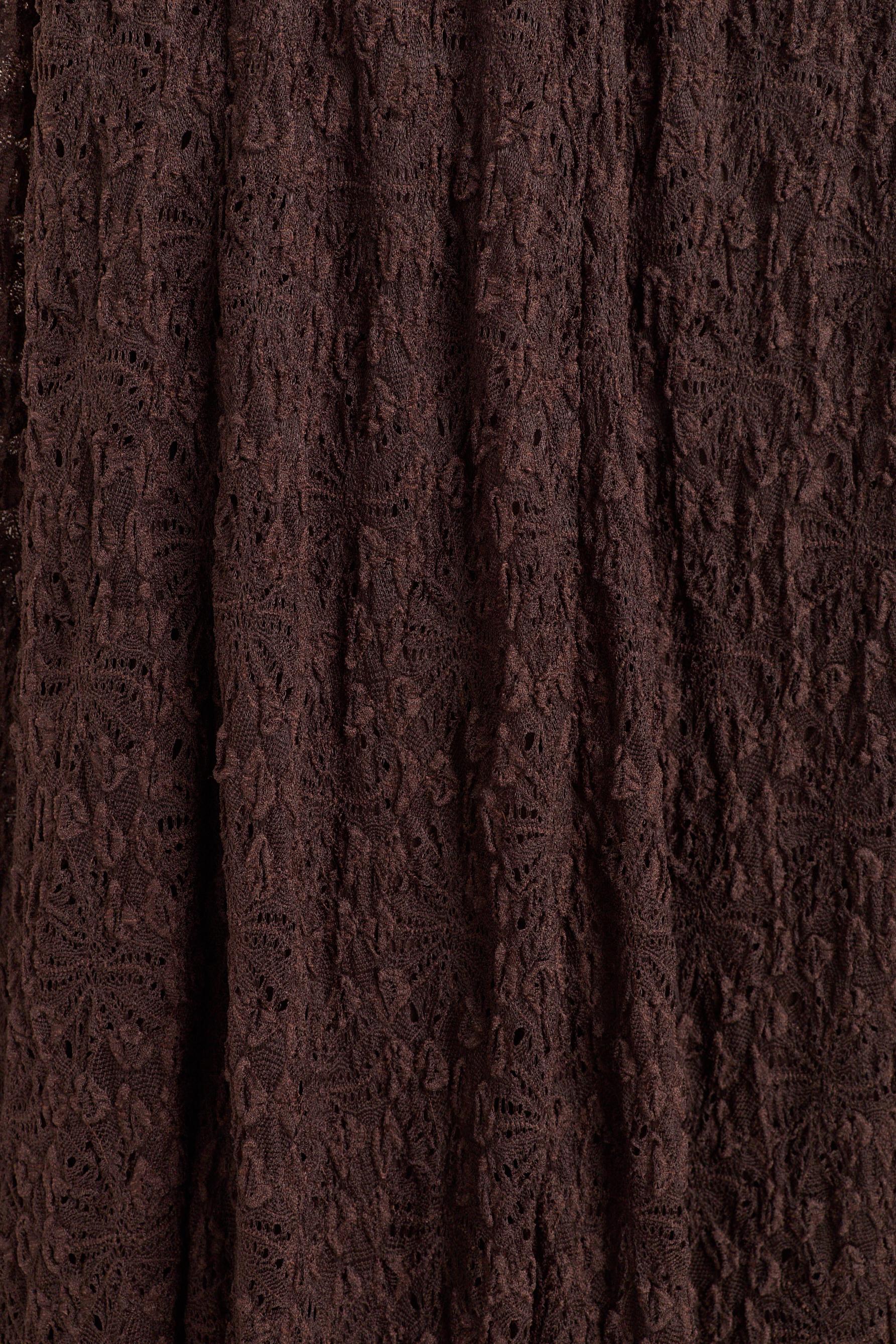 Lace midi skirt — CHOCOLATE