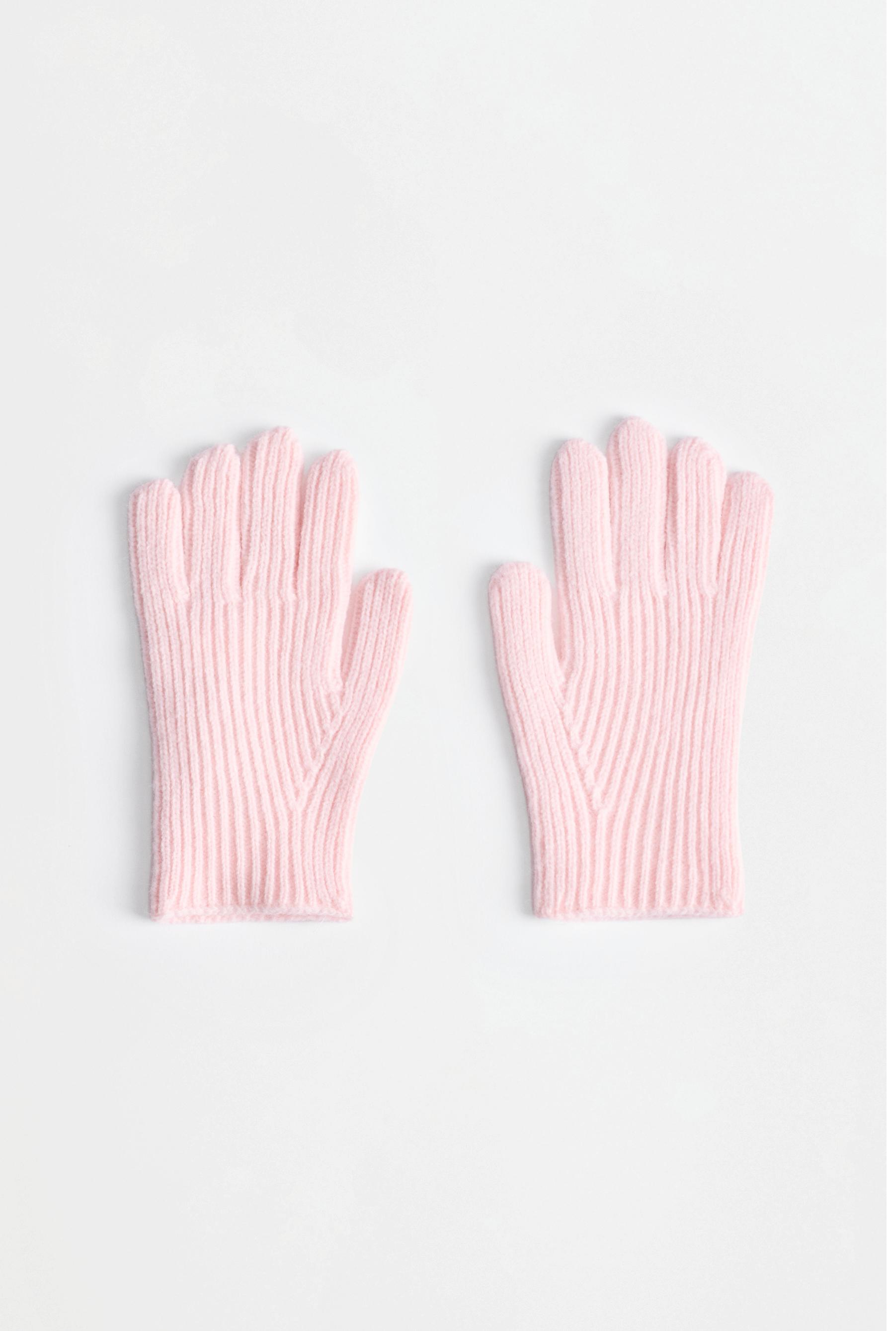 Ribbed knit gloves — PINK