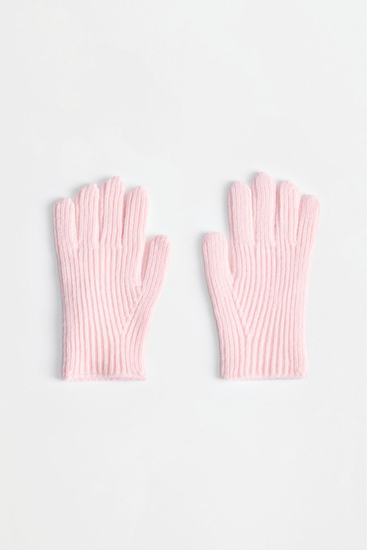 Ribbed knit gloves — PINK