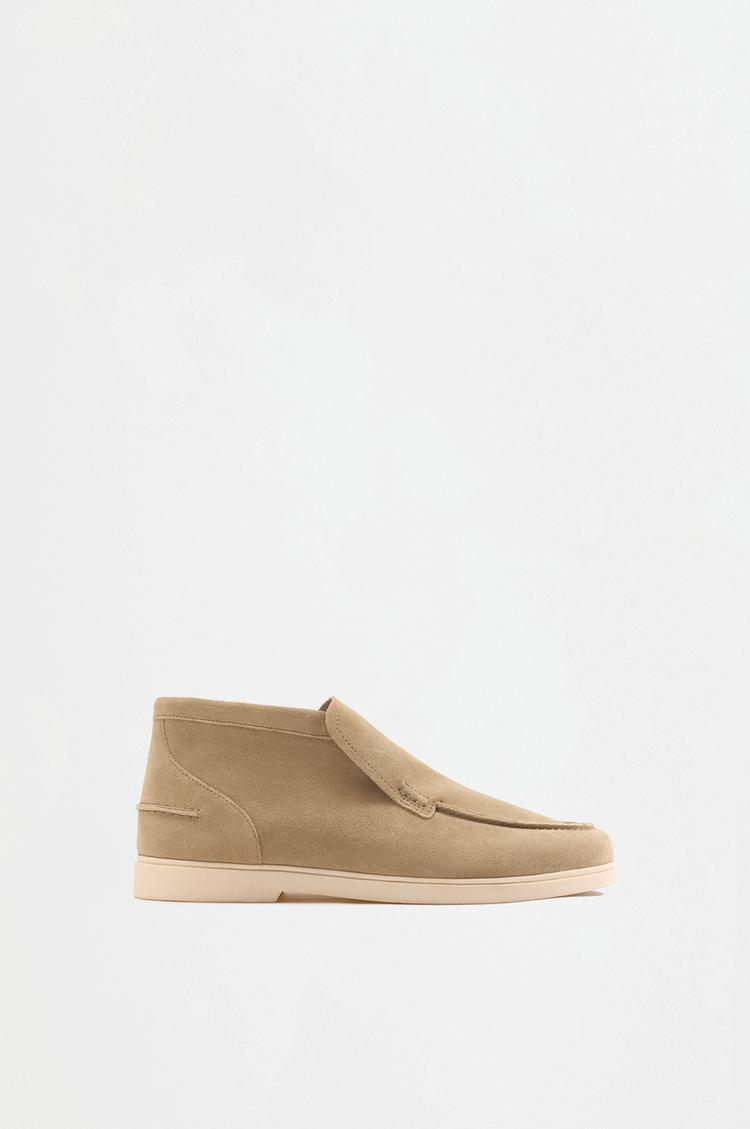 Loafer-style ankle shoes — BEIGE