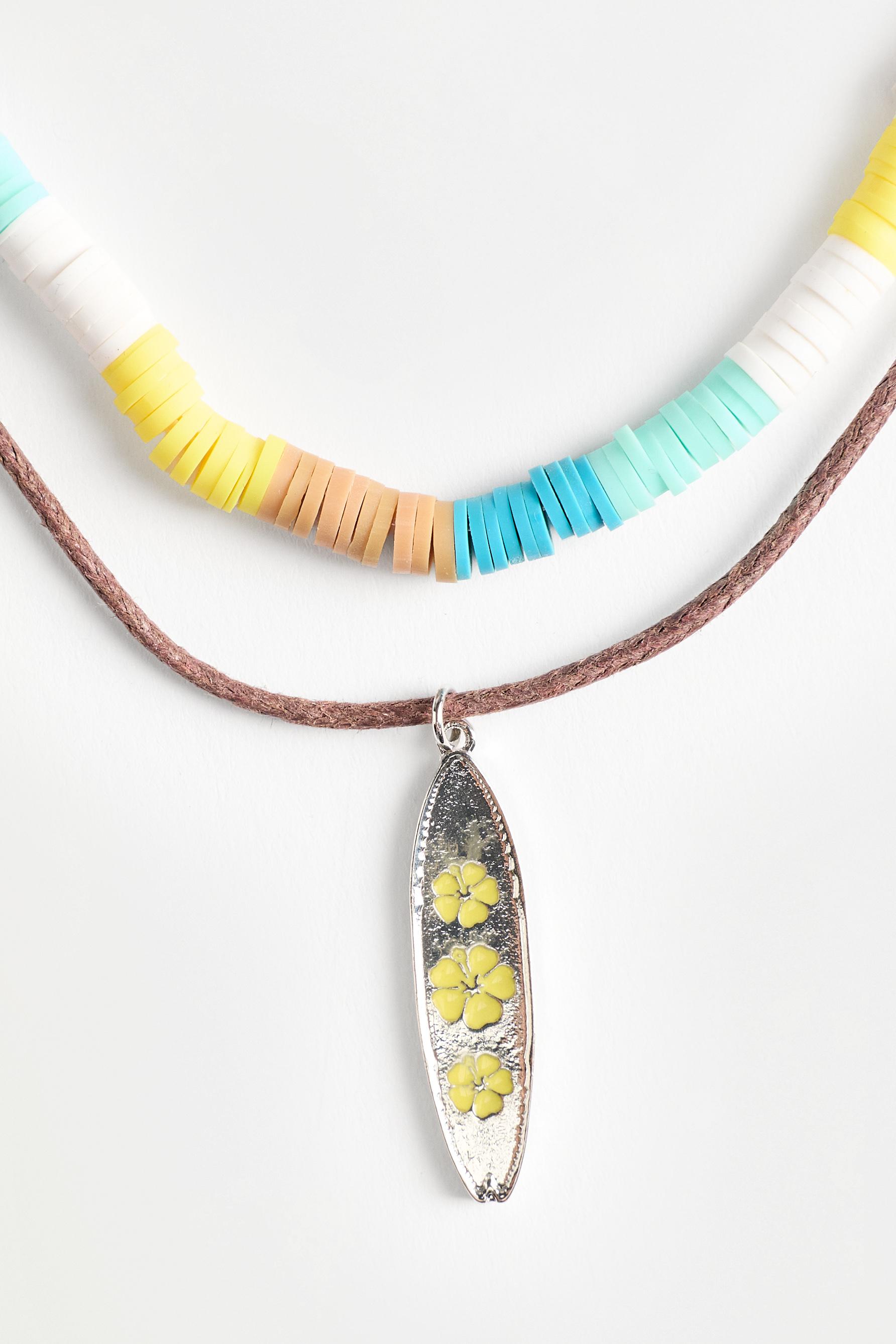 Double surf necklace — ECRU/YELLOW