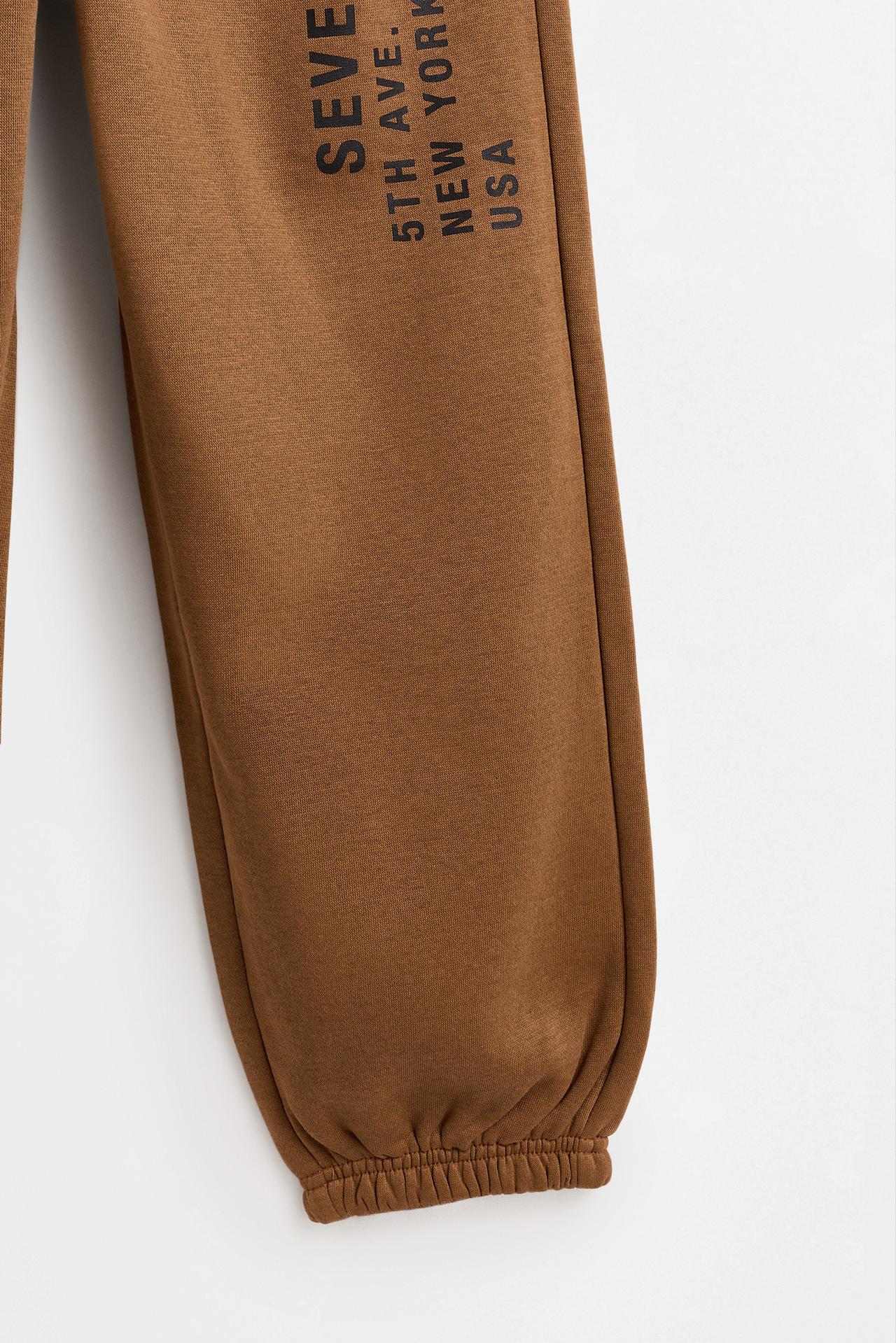 Balloon trousers with text — PALE OCHRE