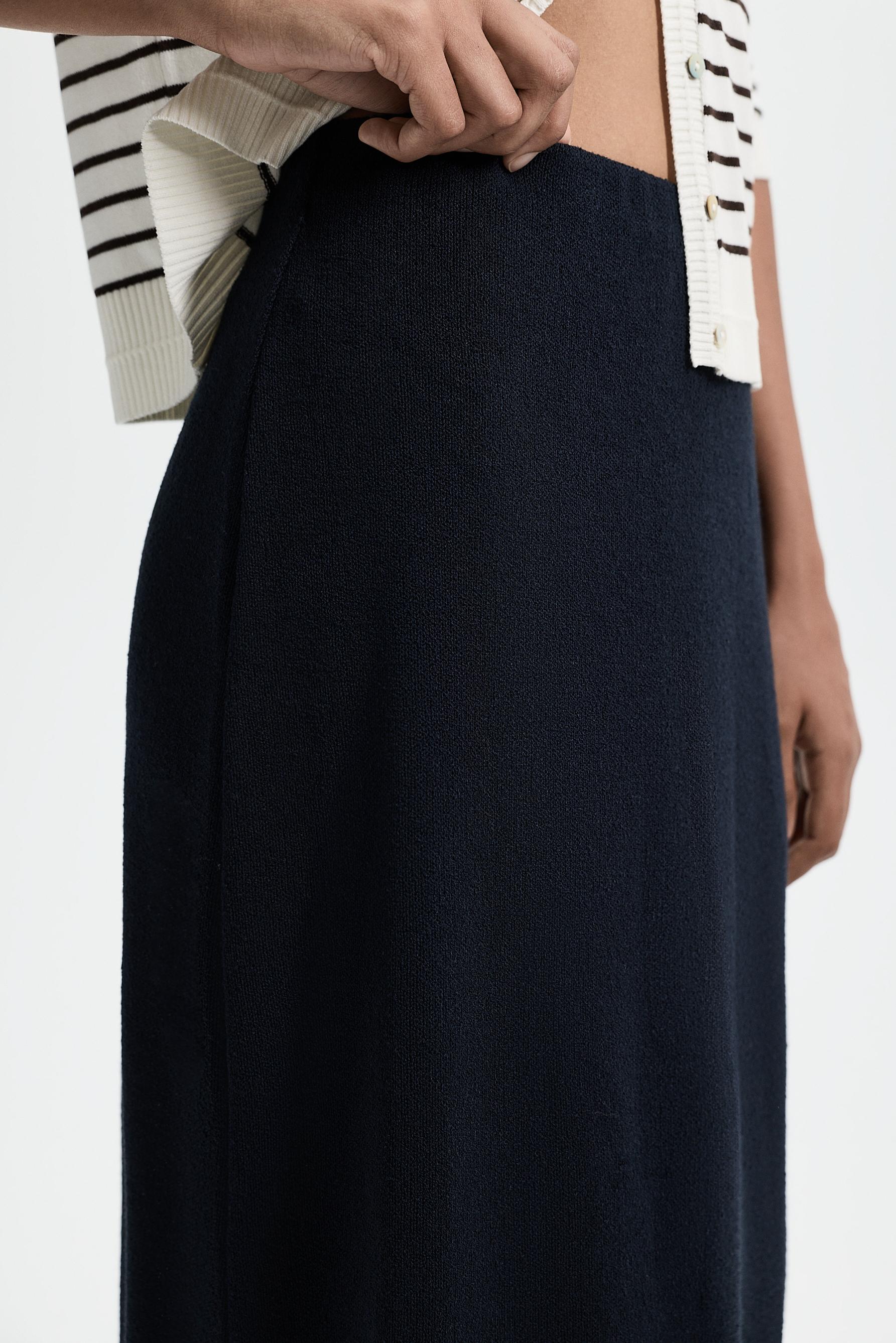 Rustic midi skirt — NAVY