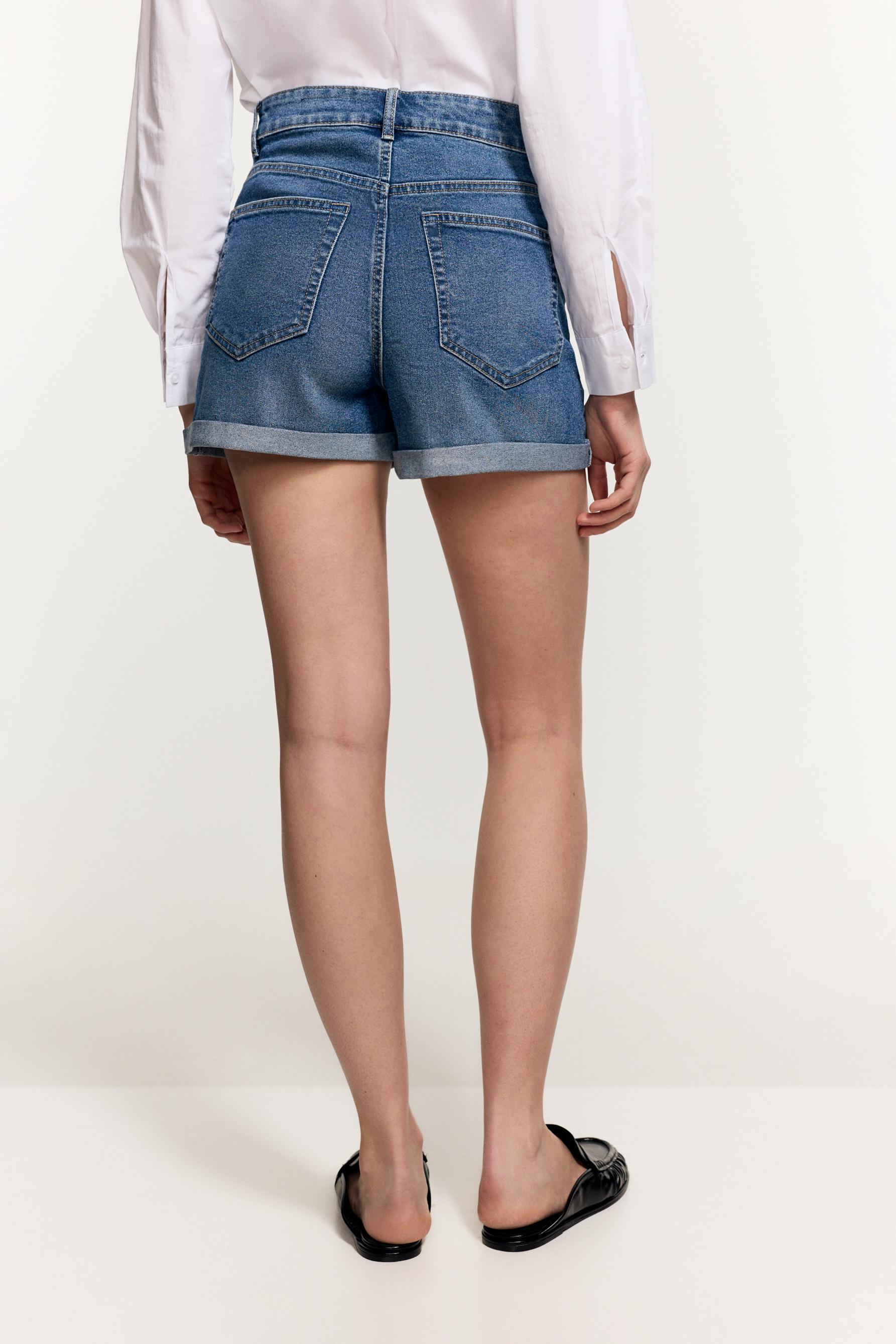 Denim stretch shorts — INDIGO