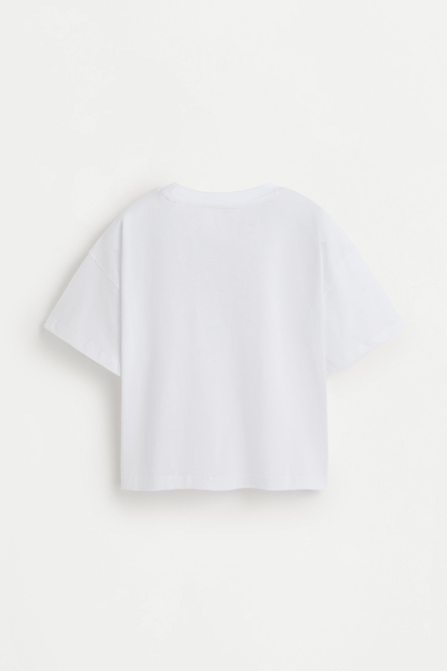 T-shirt with tulle appliqués — OFF WHITE