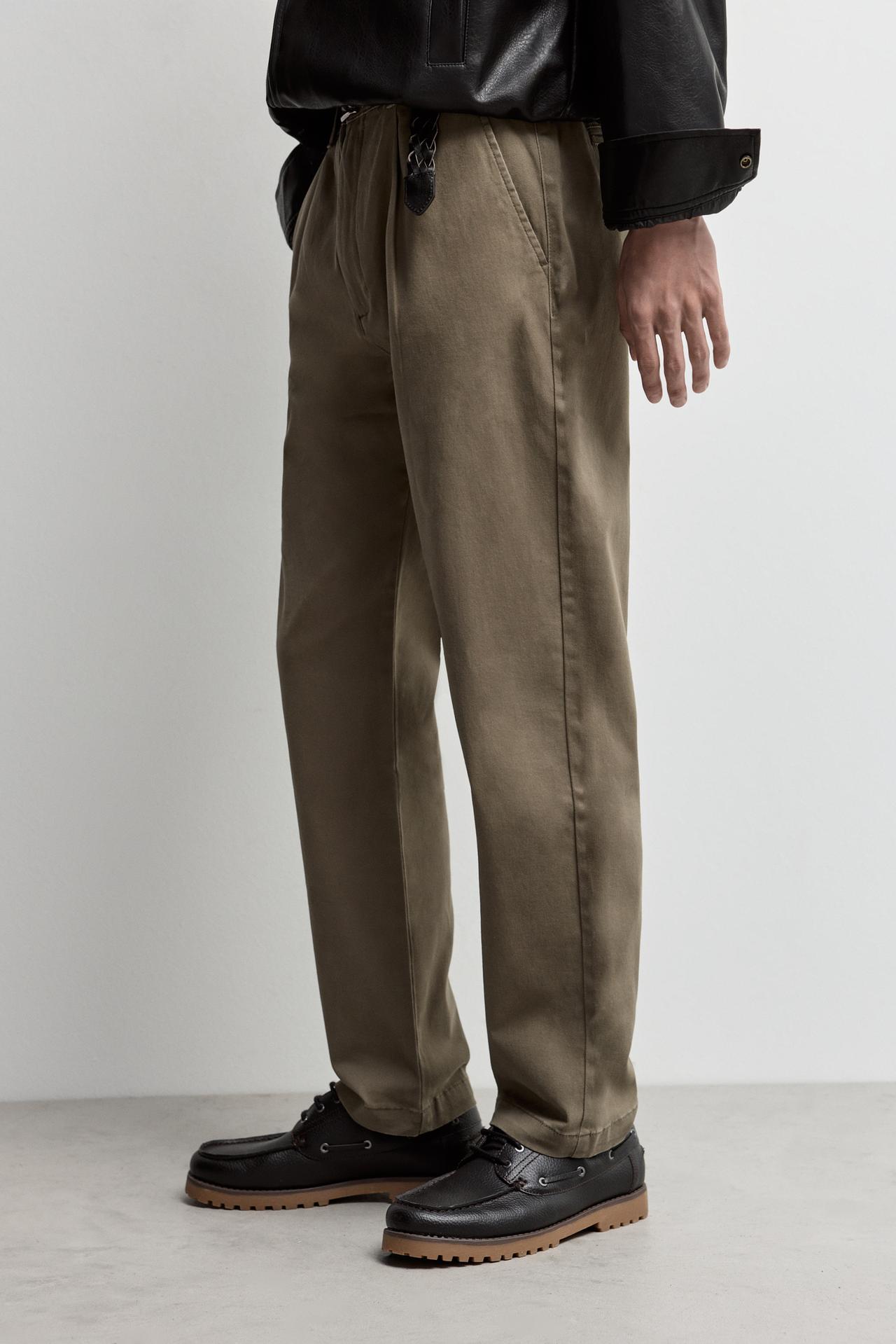 Relaxed fit chino trousers — DARK KHAKI