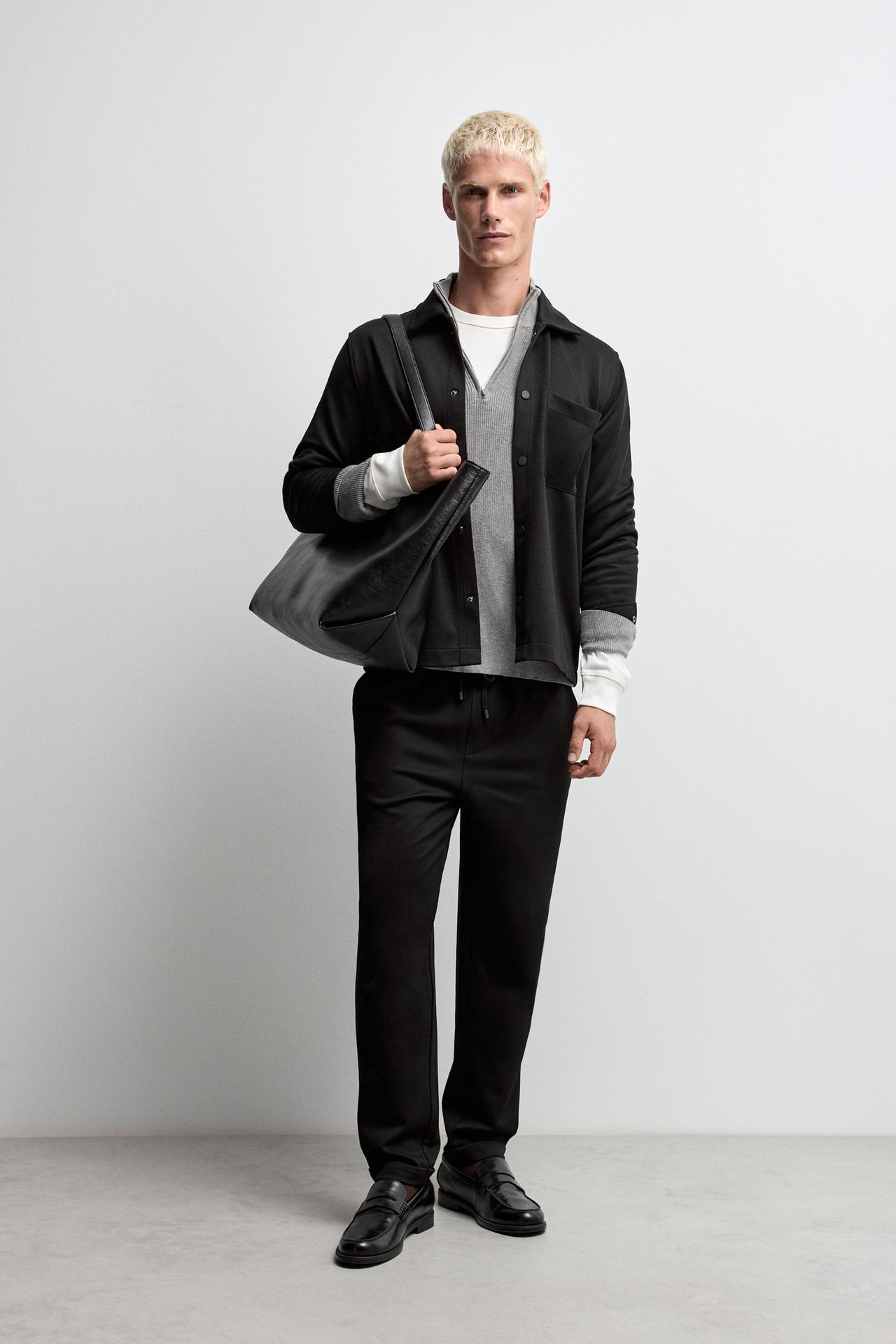 Piqué joggers — BLACK