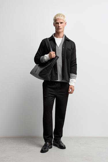 Piqué joggers — BLACK 1