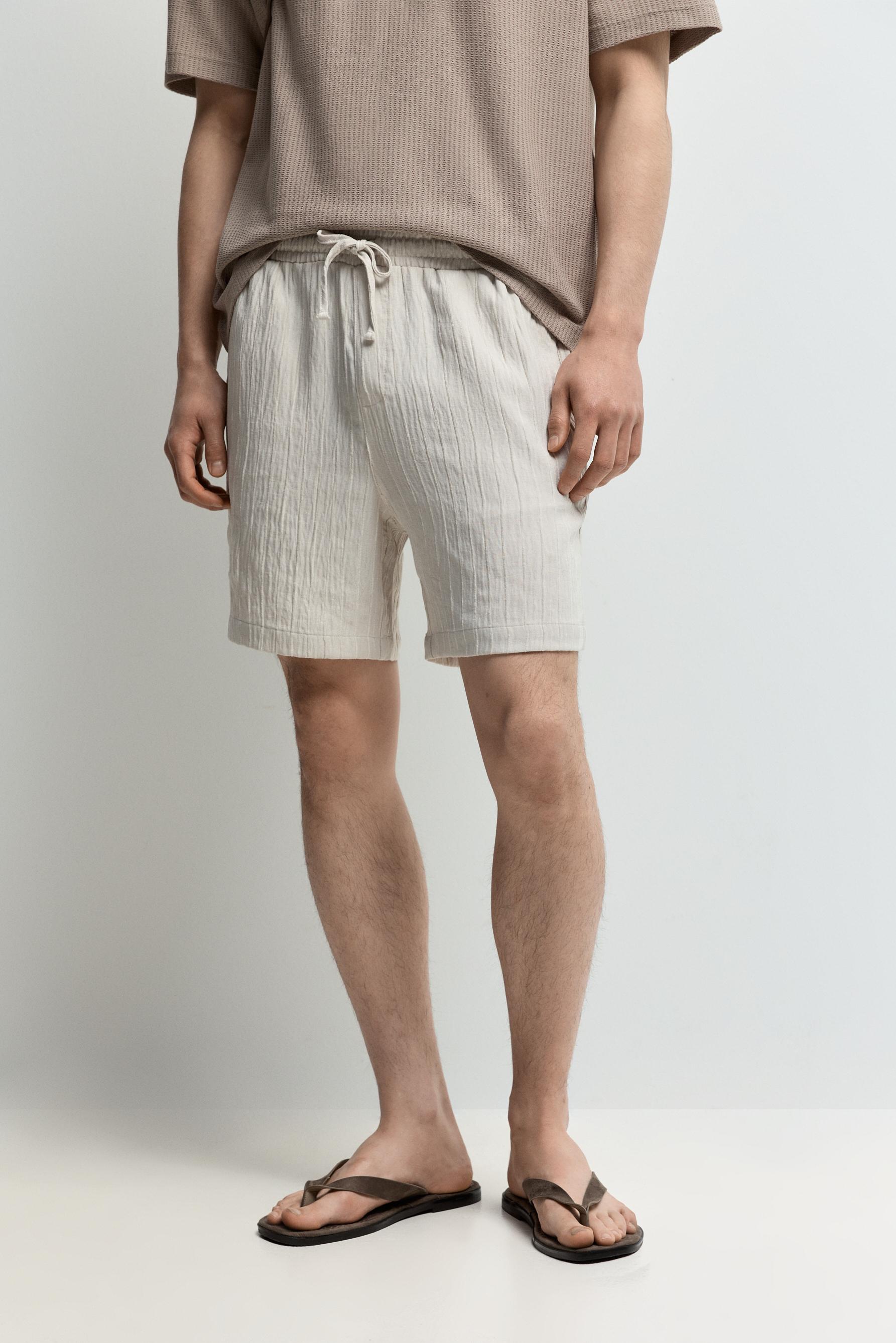 Fluid jogger Bermuda shorts — OFF WHITE