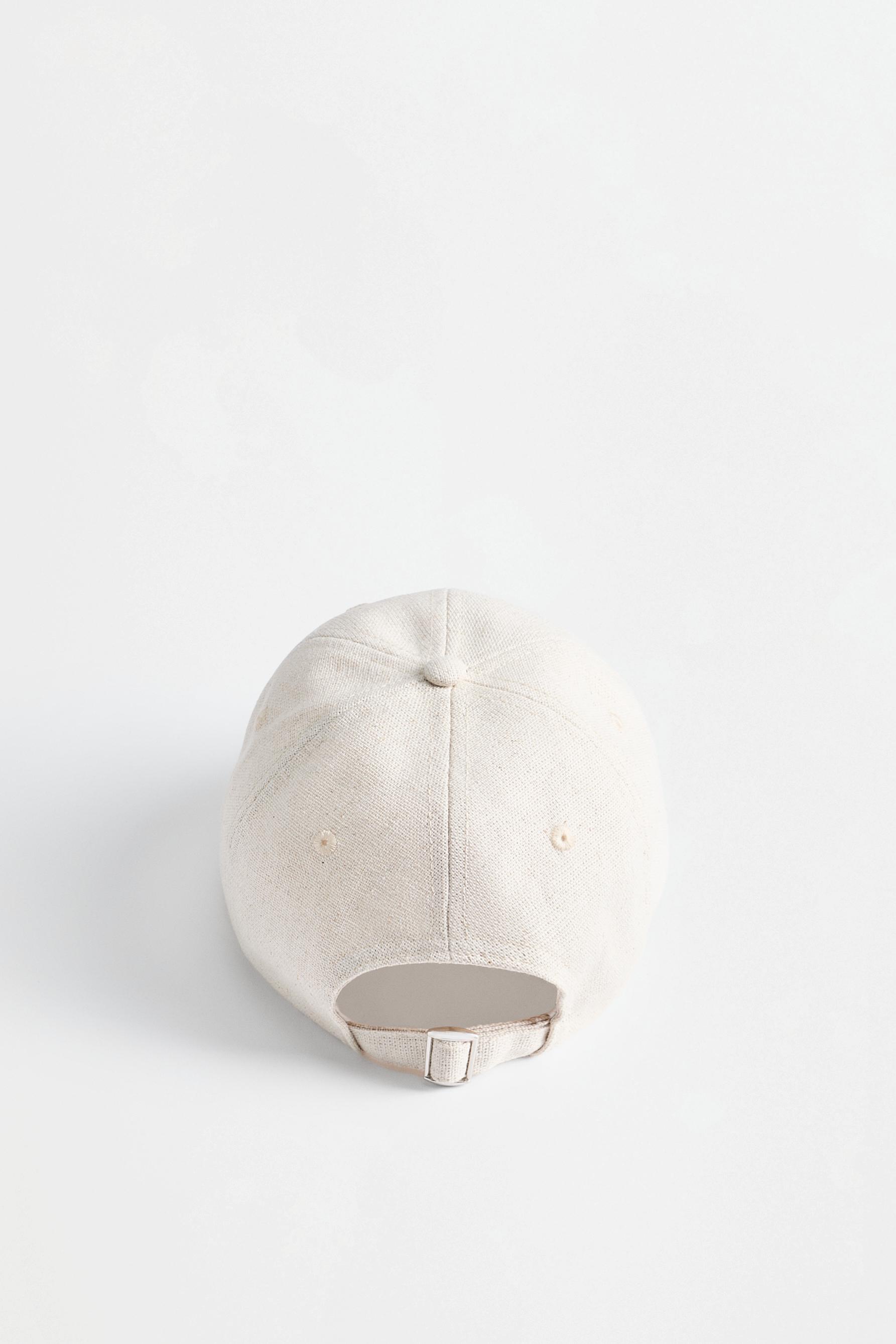 Embroidered cap — PALE ECRU