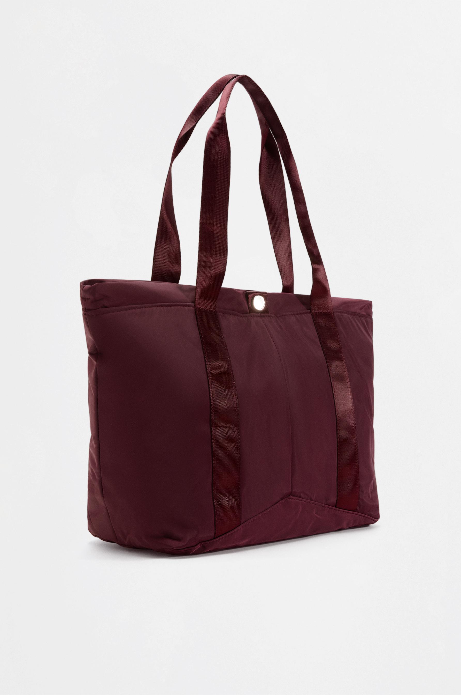 Nylon shopper bag — BURGUNDY